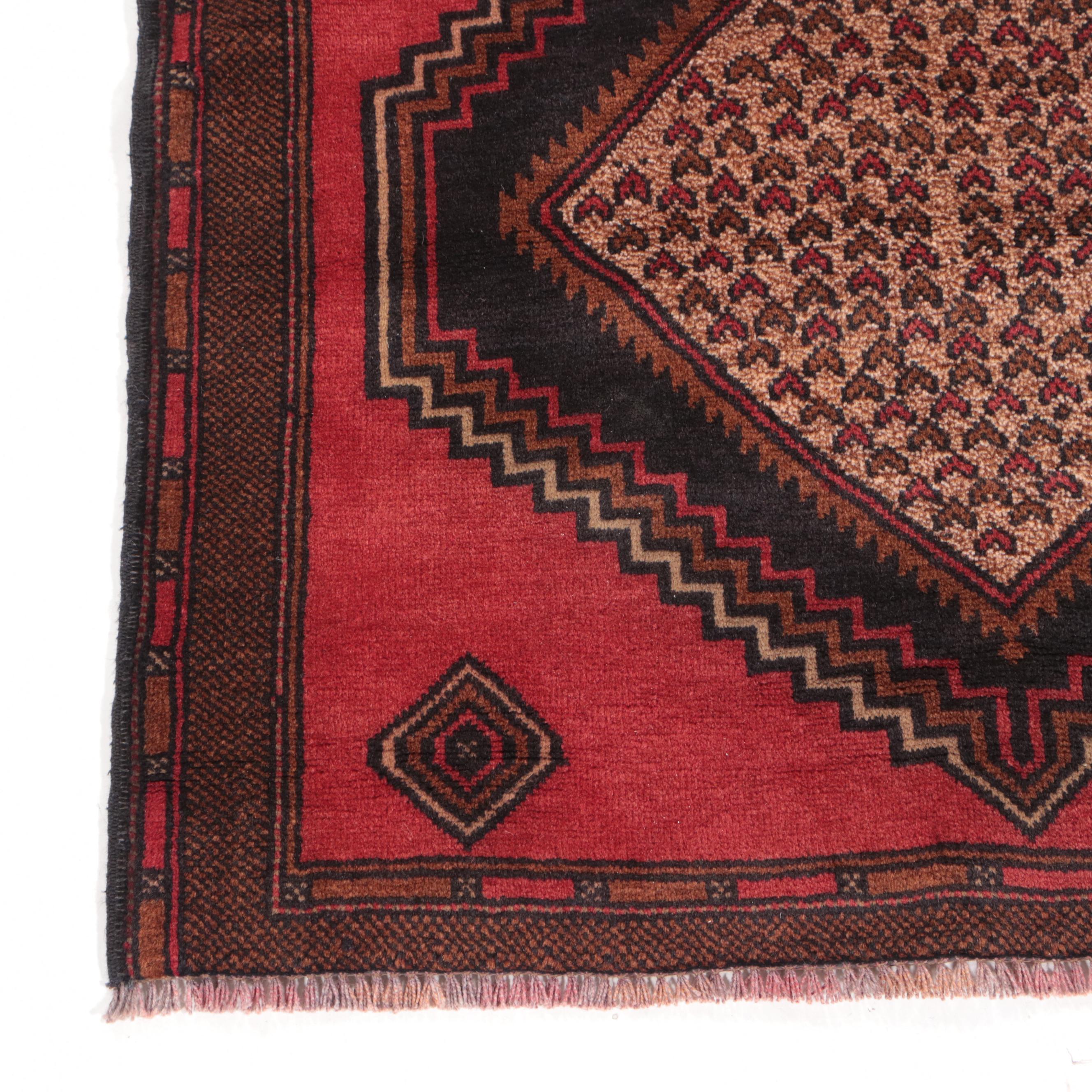 2'8 x 4'6 Hand-Knotted Afghan Baluch Tribal Accent Rug