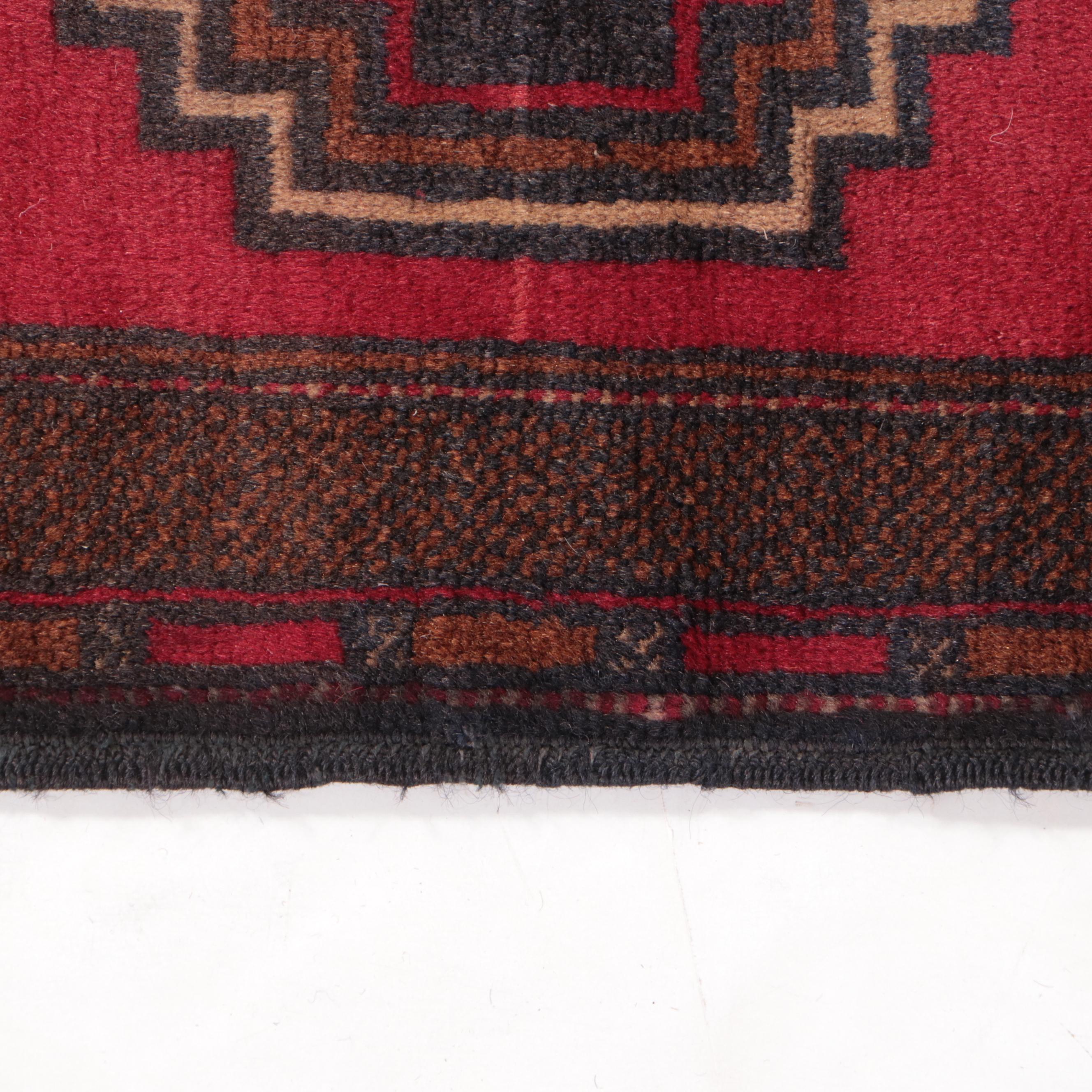 2'8 x 4'6 Hand-Knotted Afghan Baluch Tribal Accent Rug