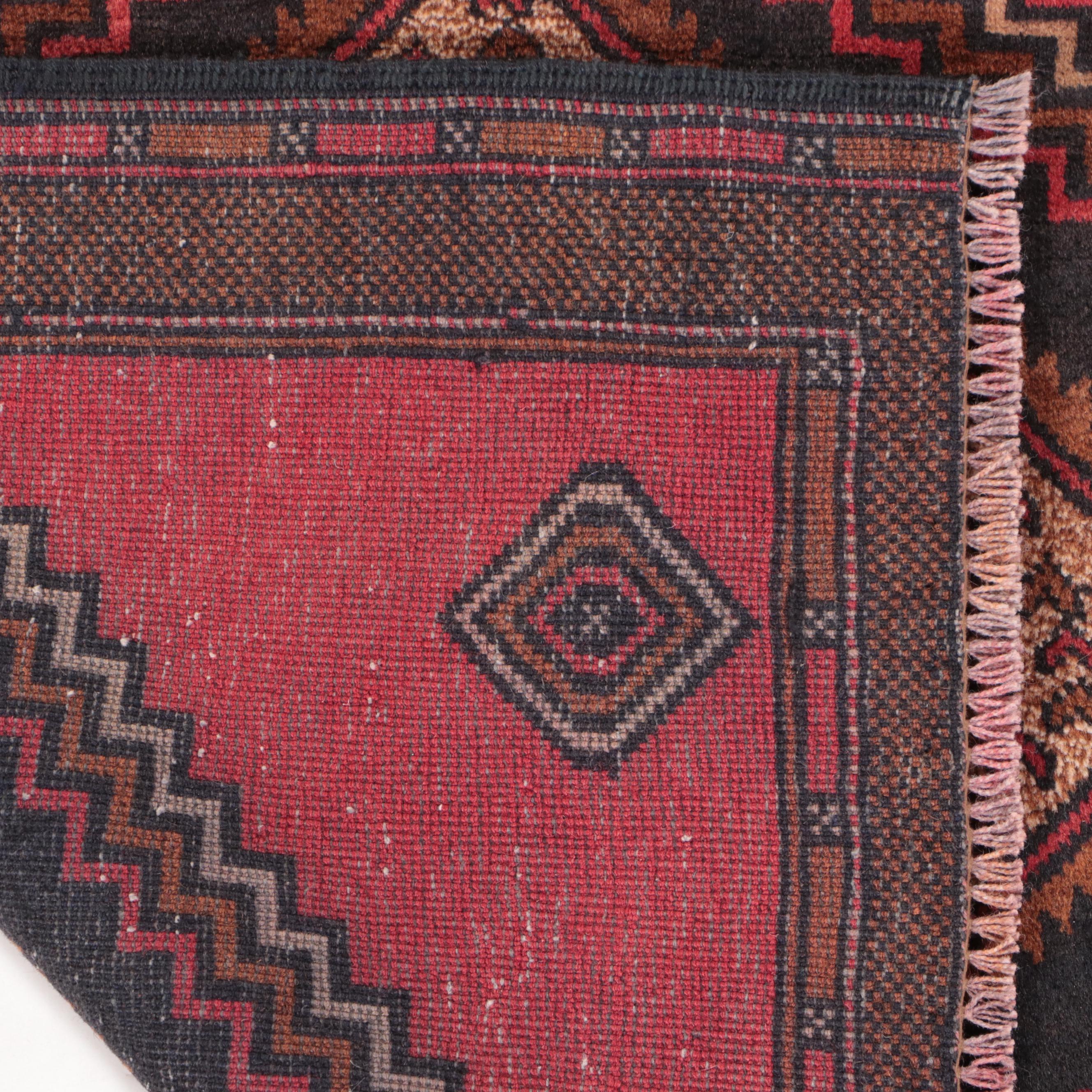 2'8 x 4'6 Hand-Knotted Afghan Baluch Tribal Accent Rug