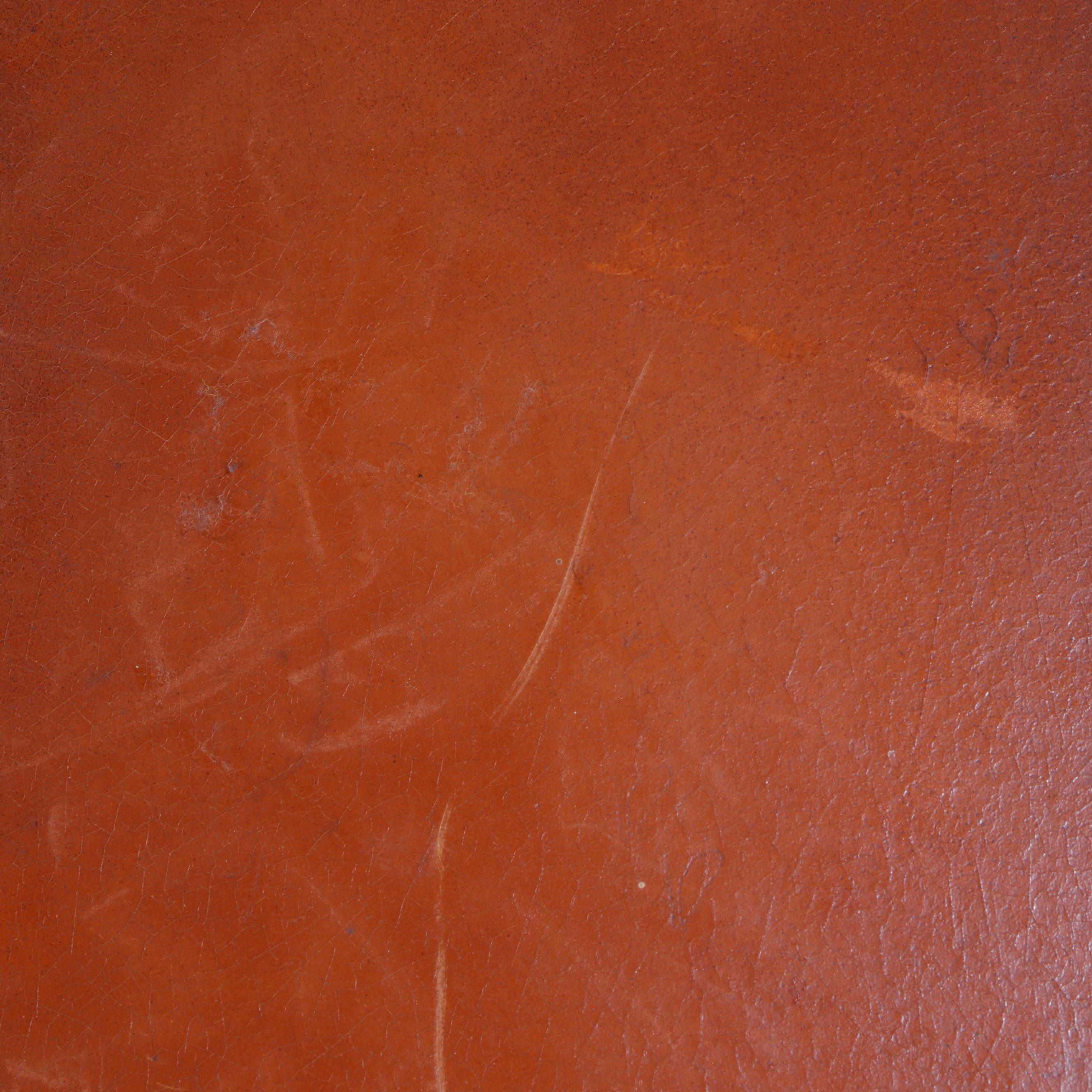 Federal Style Mahogany and Leather-Top Side Table, Mid to Late 20th Century
