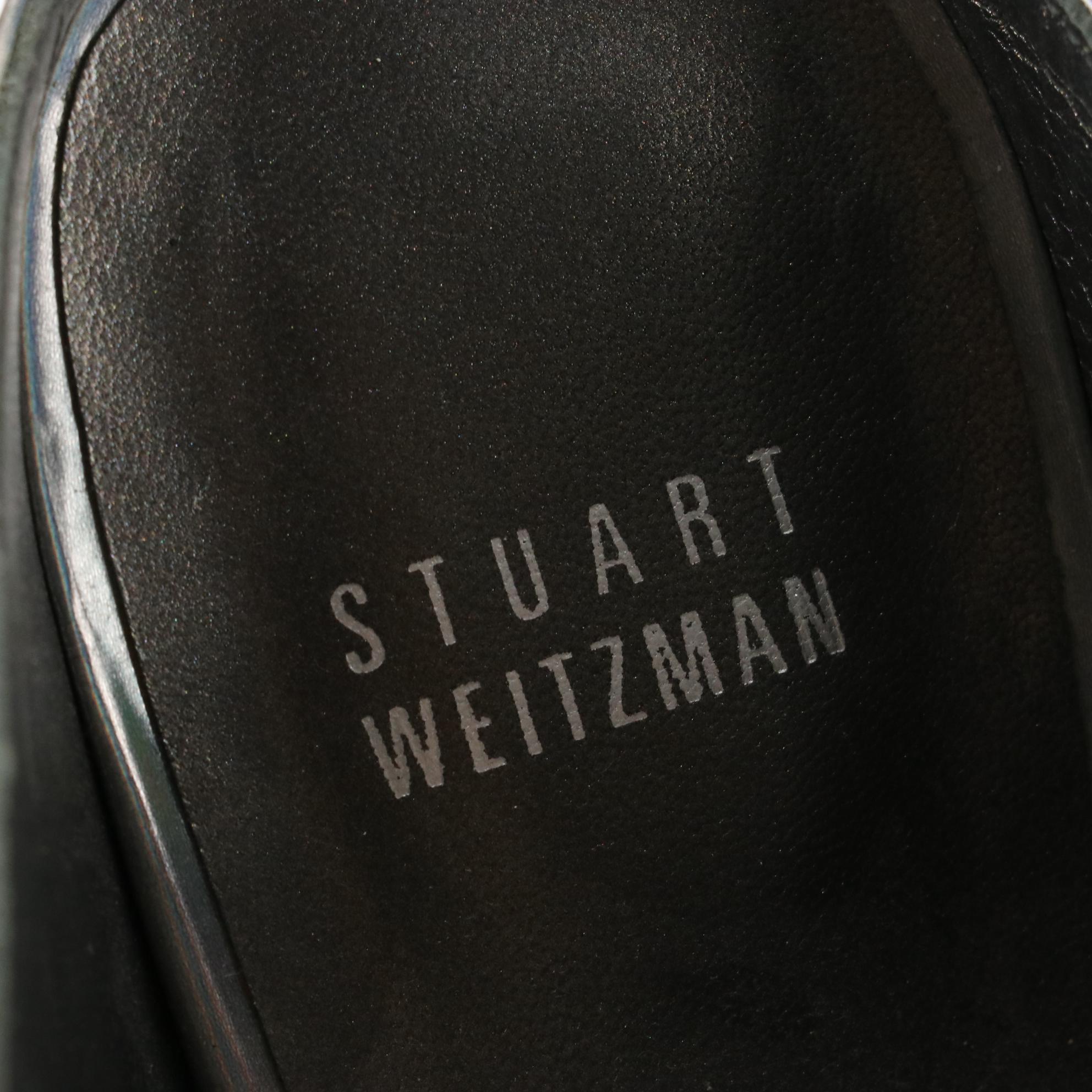 Stuart Weitzman Holo Patent Leather Open Toe Heels