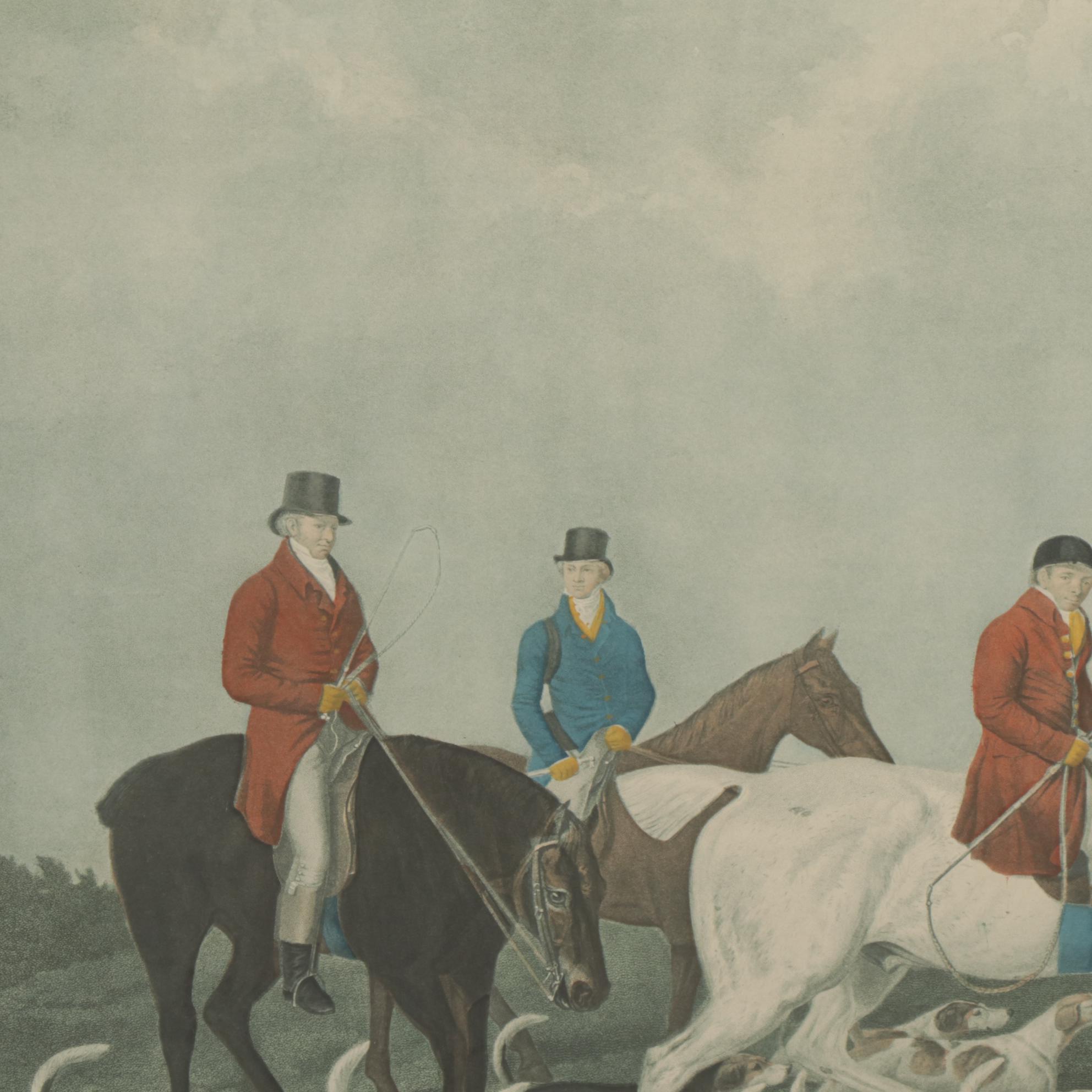 Engraving After James Barenger "The Earl of Derby's Stag Hounds," Circa 1823