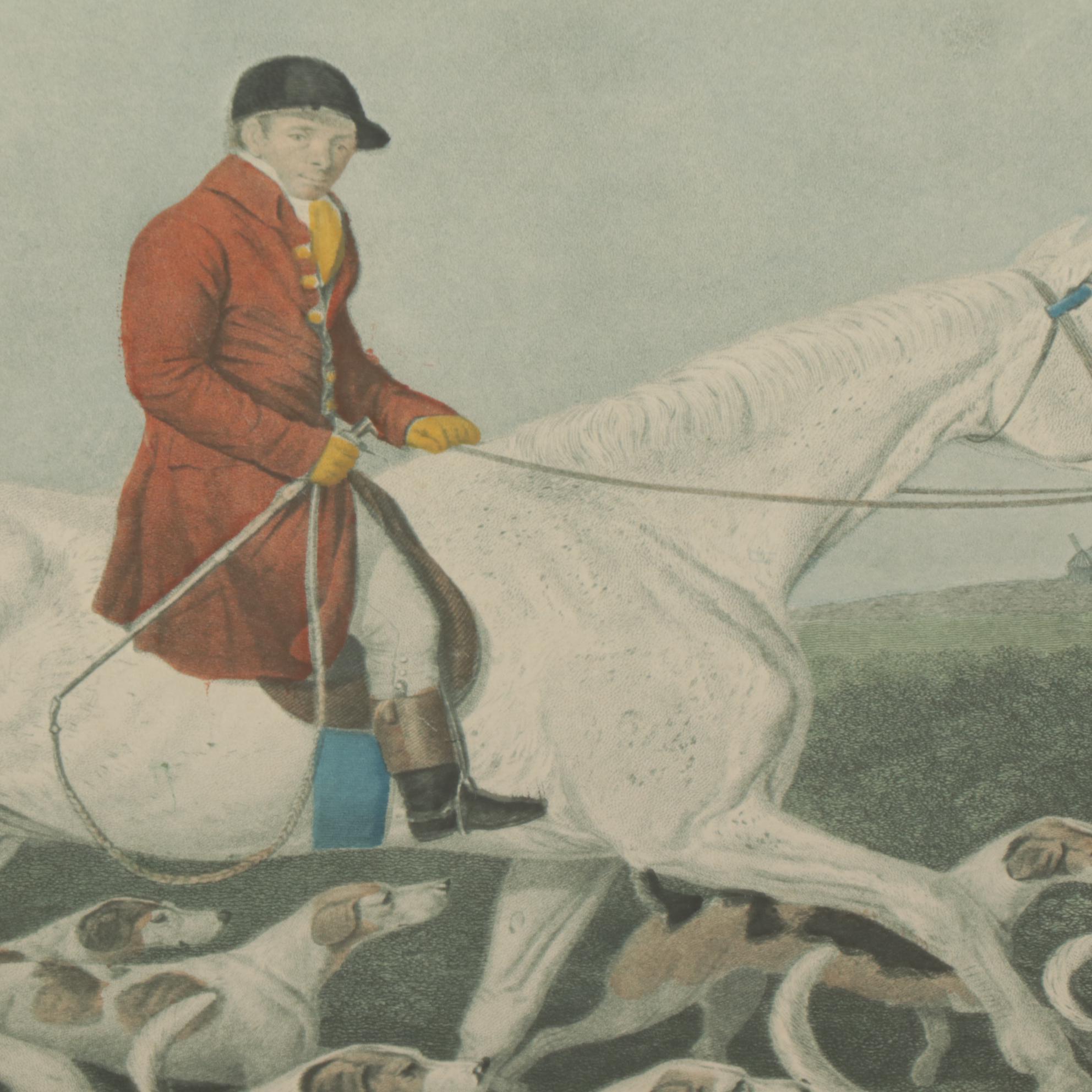 Engraving After James Barenger "The Earl of Derby's Stag Hounds," Circa 1823