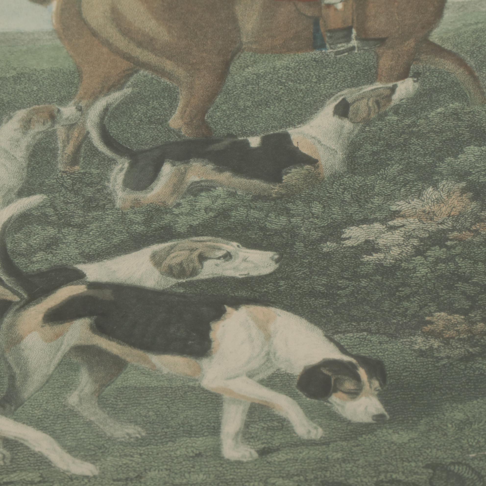 Engraving After James Barenger "The Earl of Derby's Stag Hounds," Circa 1823