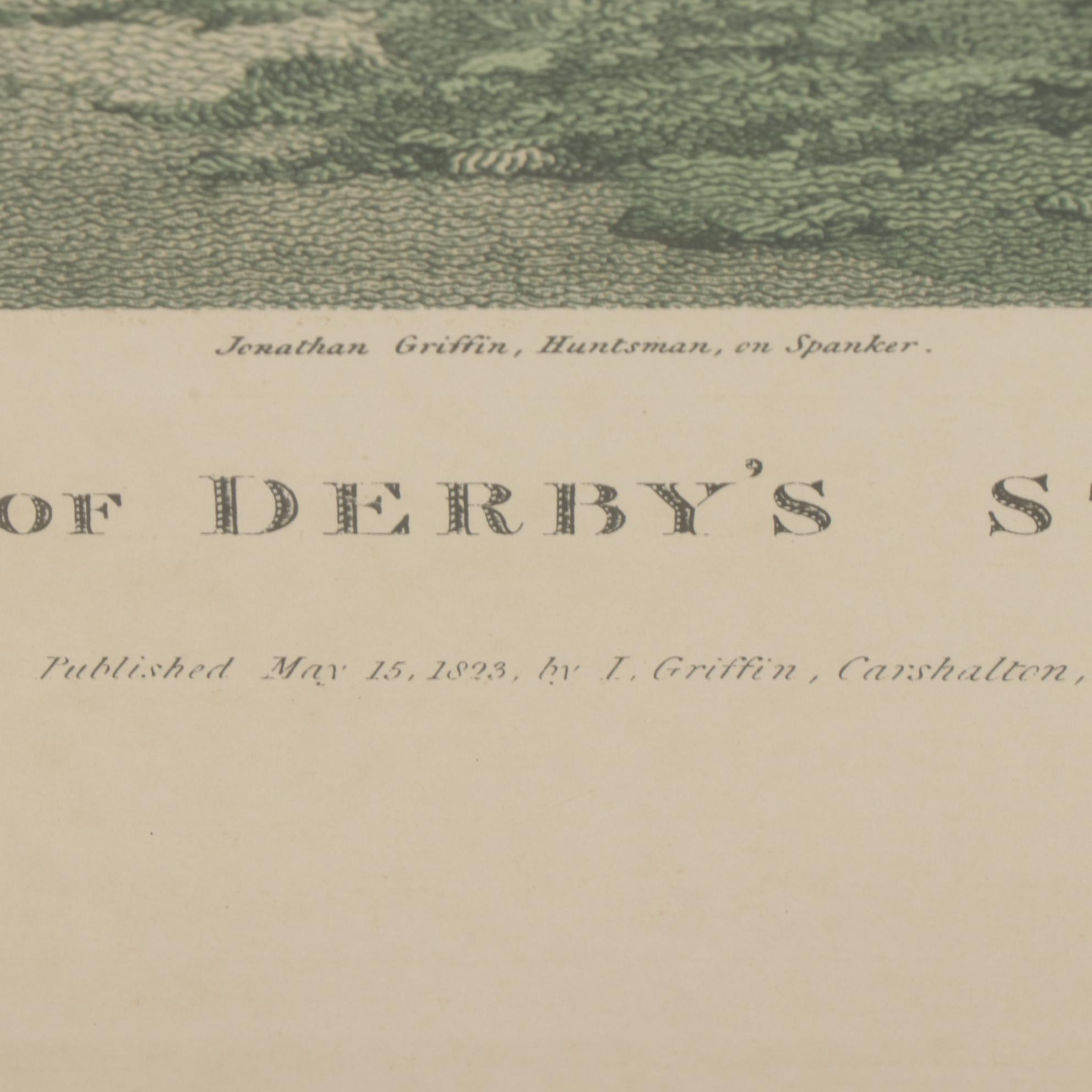 Engraving After James Barenger "The Earl of Derby's Stag Hounds," Circa 1823