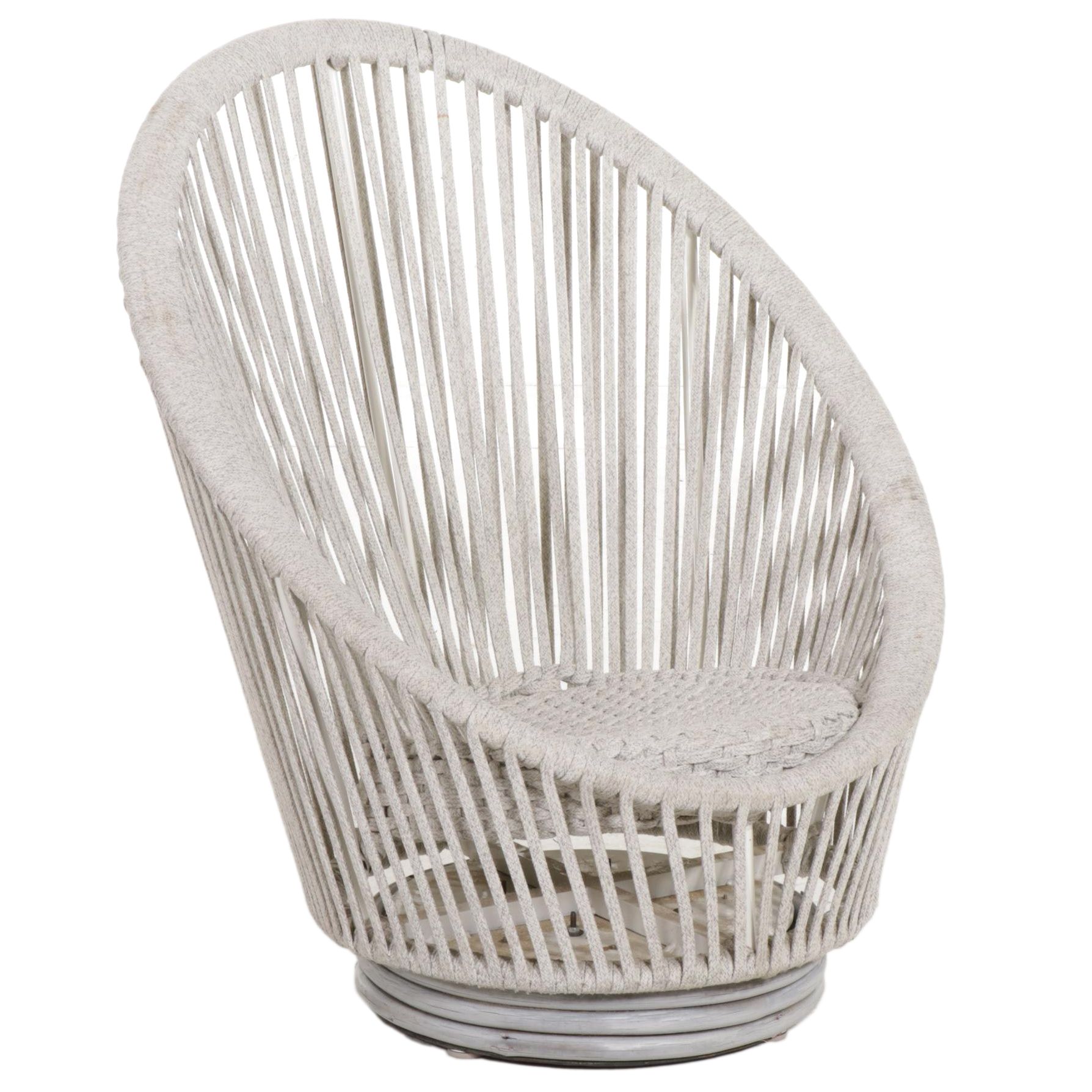 Arhaus "Sevilla" Woven Polyester Rope Outdoor Swivel Chair