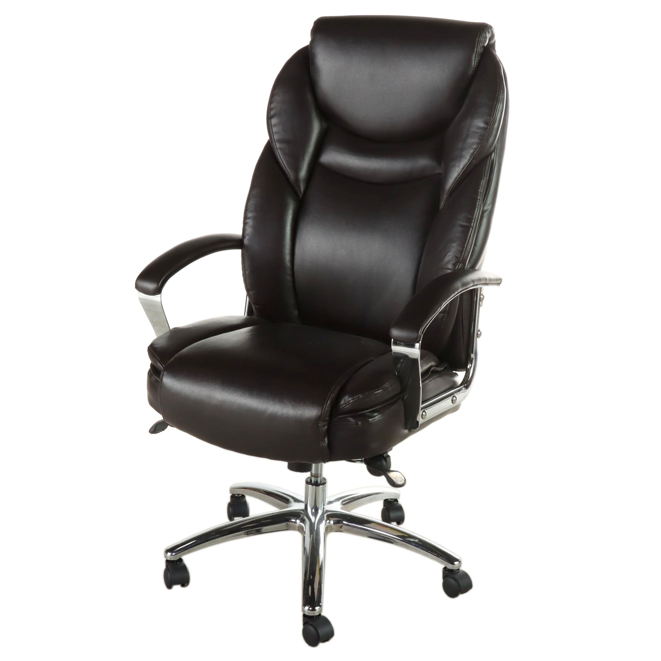 Serta Vinyl Upholstered and Chromed Metal Executive Armchair