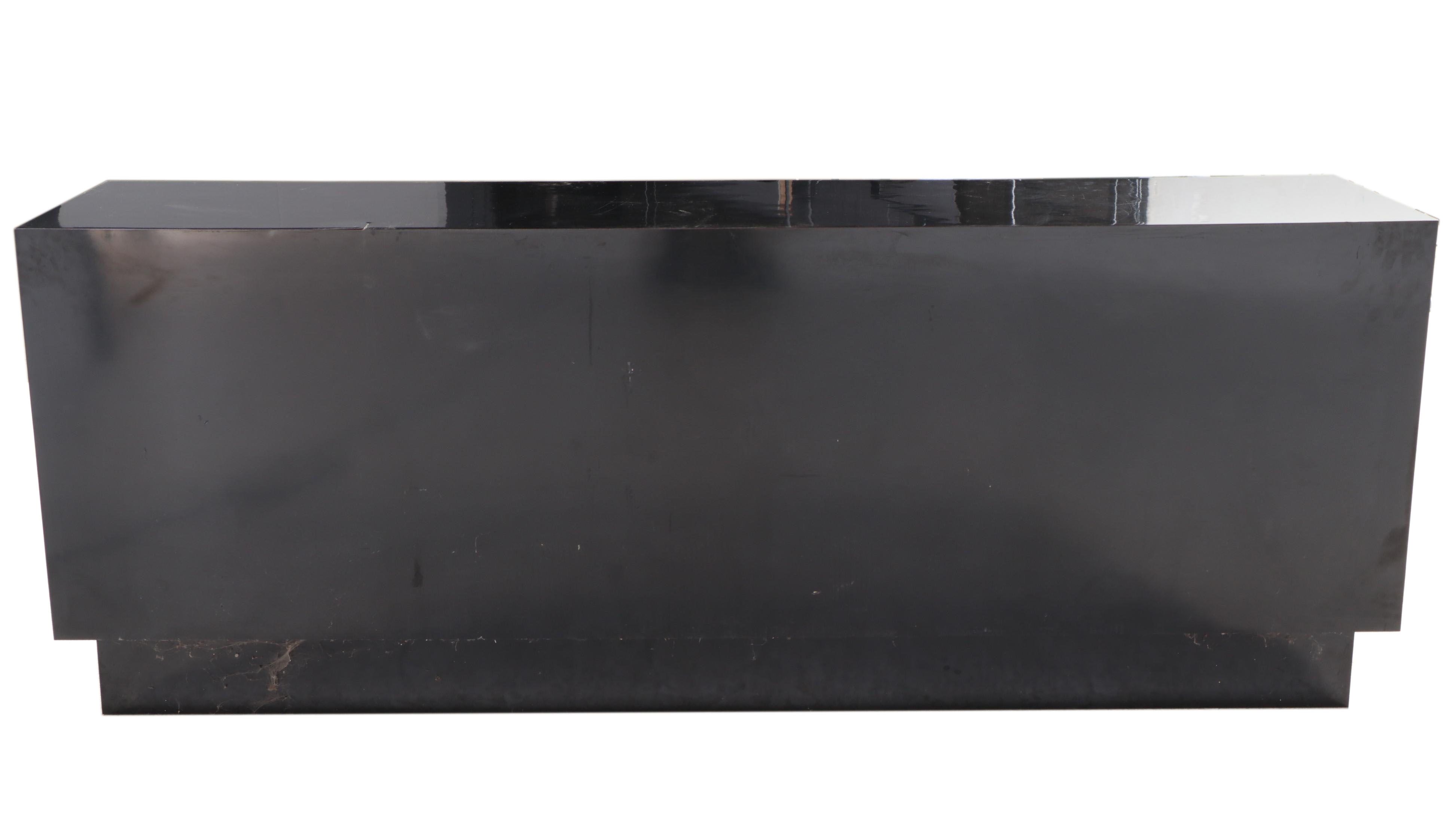 Post Modernist Black Laminate Four-Door Credenza, Late 20th Century