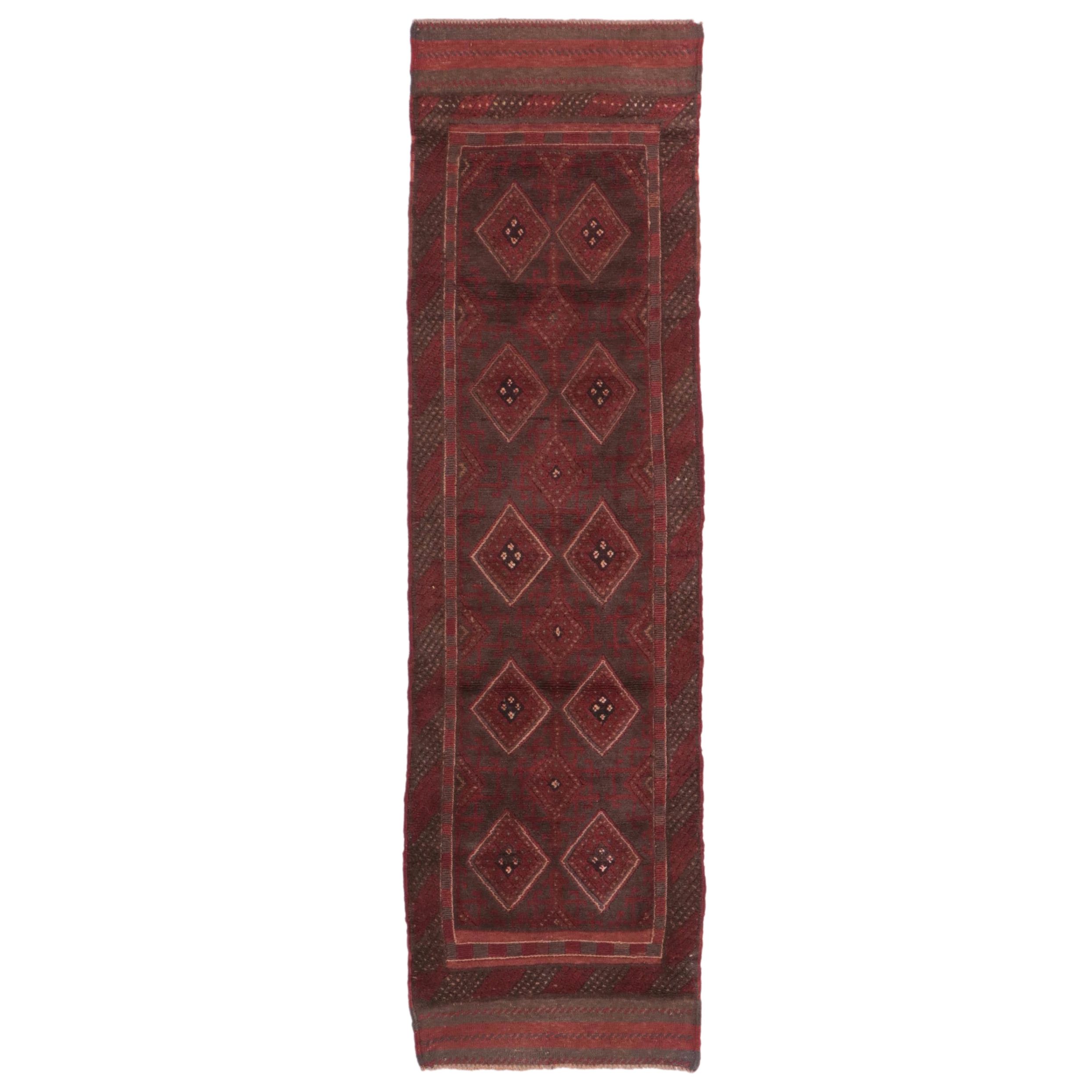 2'1 x 7'7 Handwoven Afghan Baluch Mixed Technique Carpet Runner