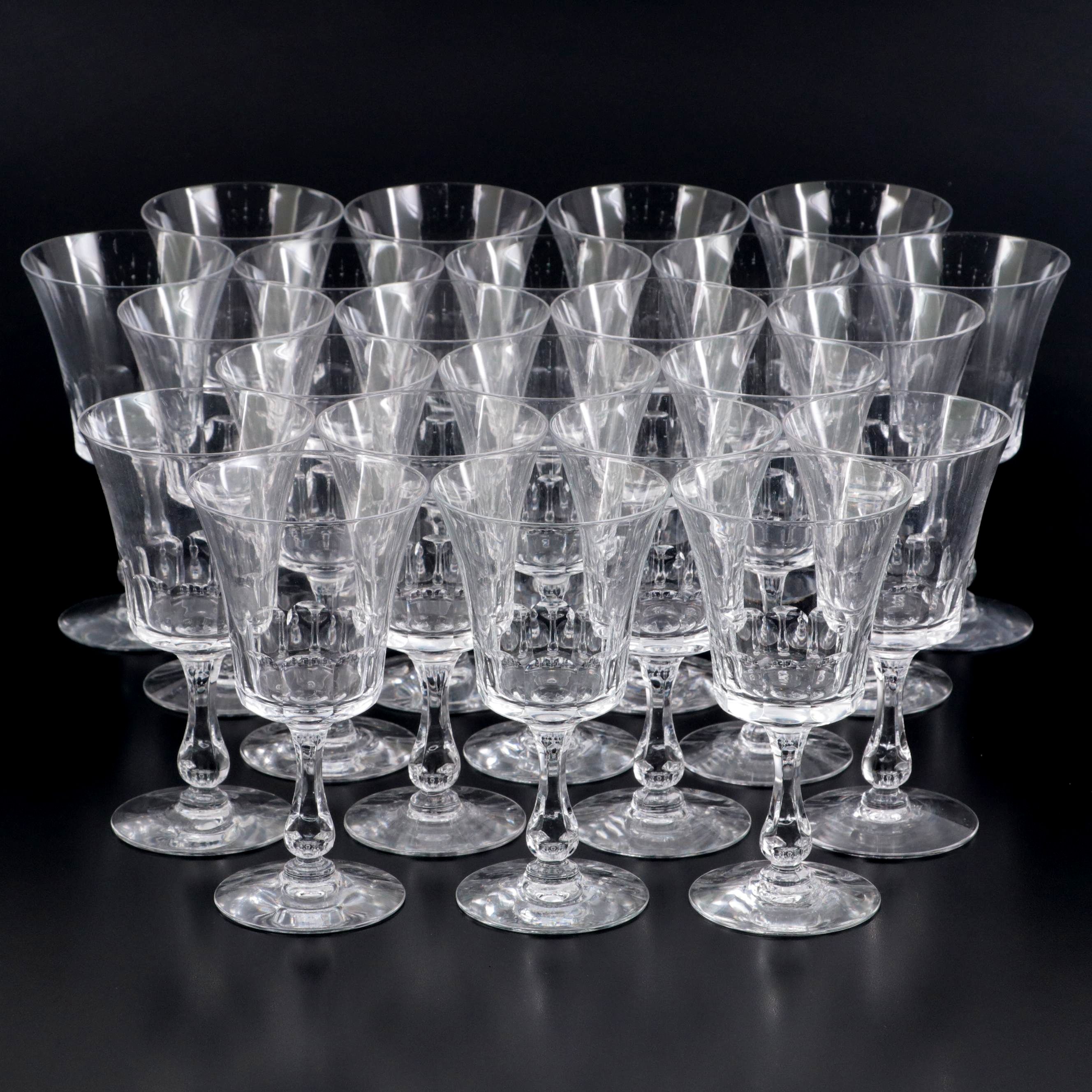 Fostoria "Georgian" Clear Glass Water Goblets, Mid to Late 20th Century