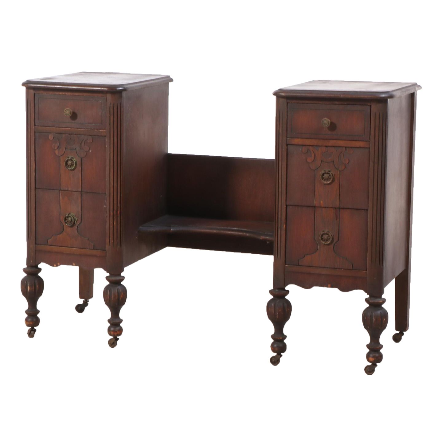 Louis XVI Style Walnut Vanity Table with Dressing Mirror, Early to Mid 20th C