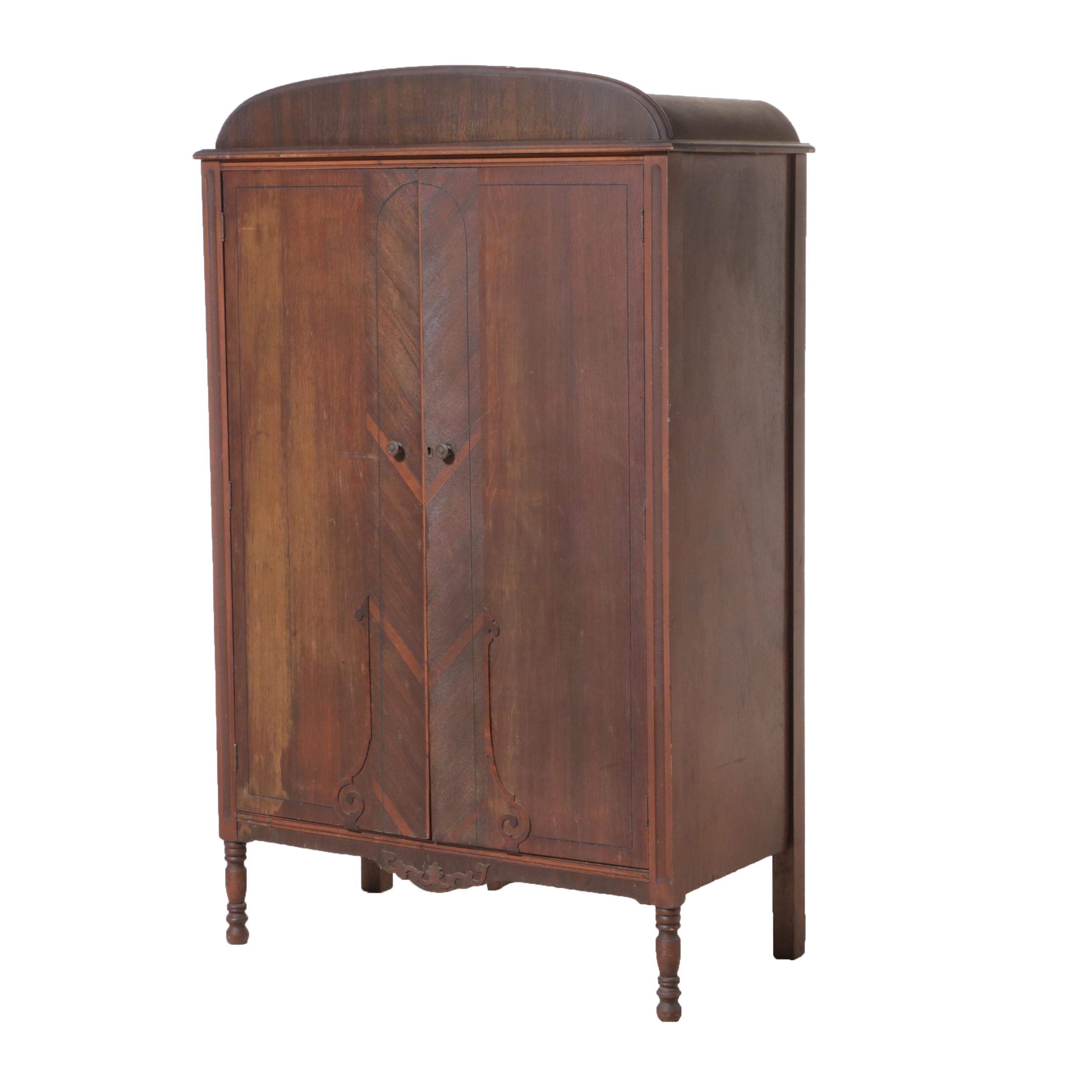 Louis XVI Style Walnut Chifferobe, Early to Mid 20th Century