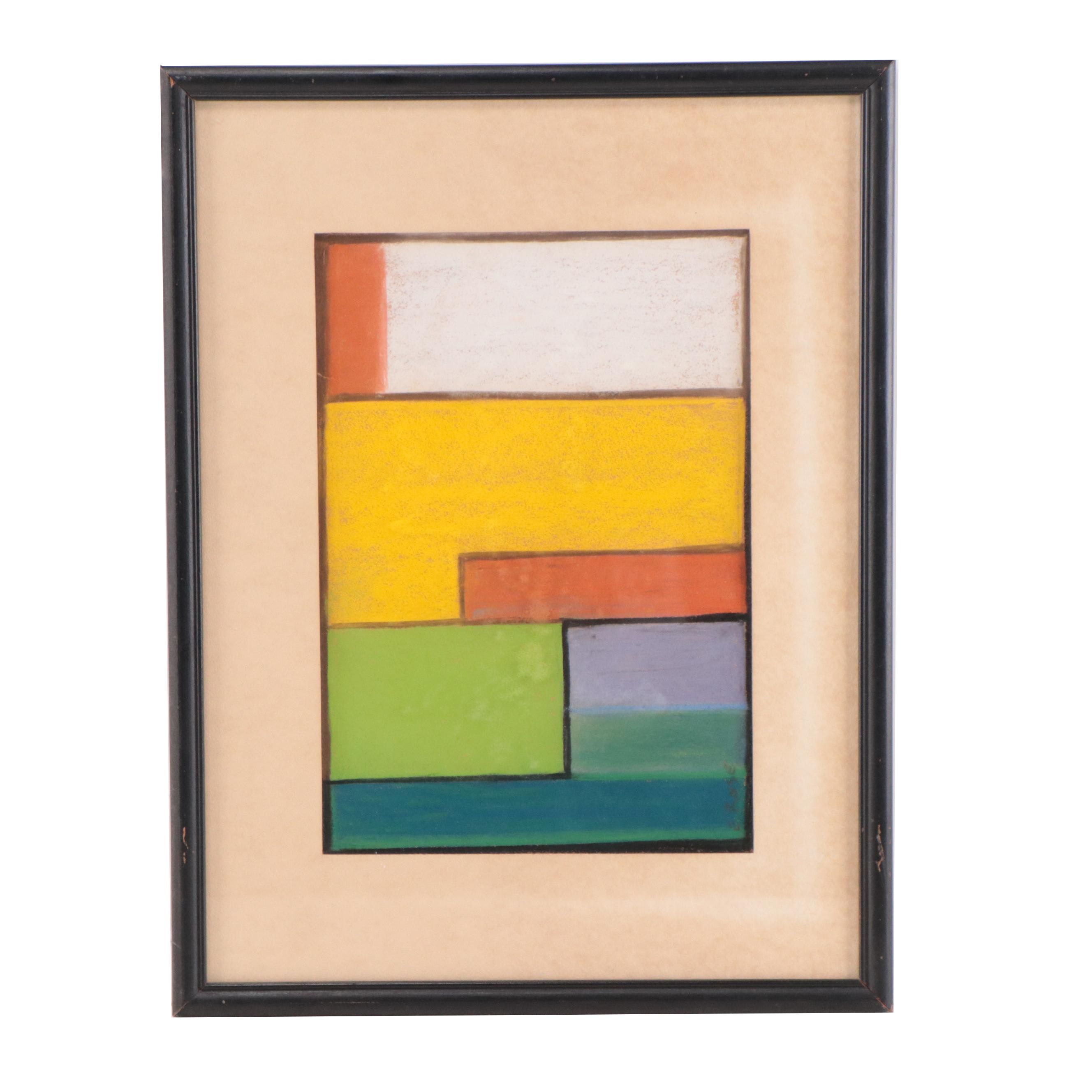 Modernist Style Pastel Drawing