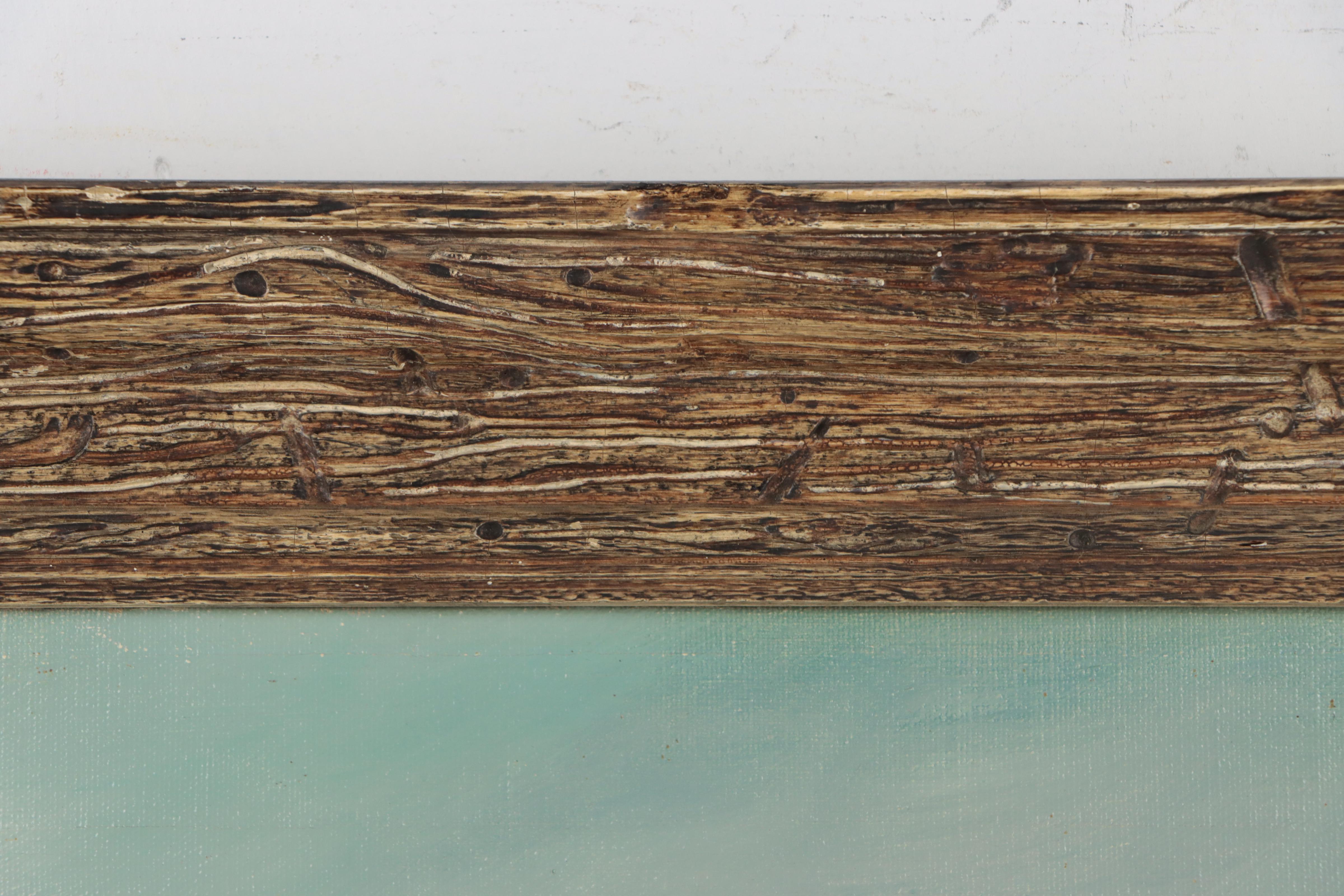 M. Otto Winter Landscape Oil Painting of Dilapidated Barn