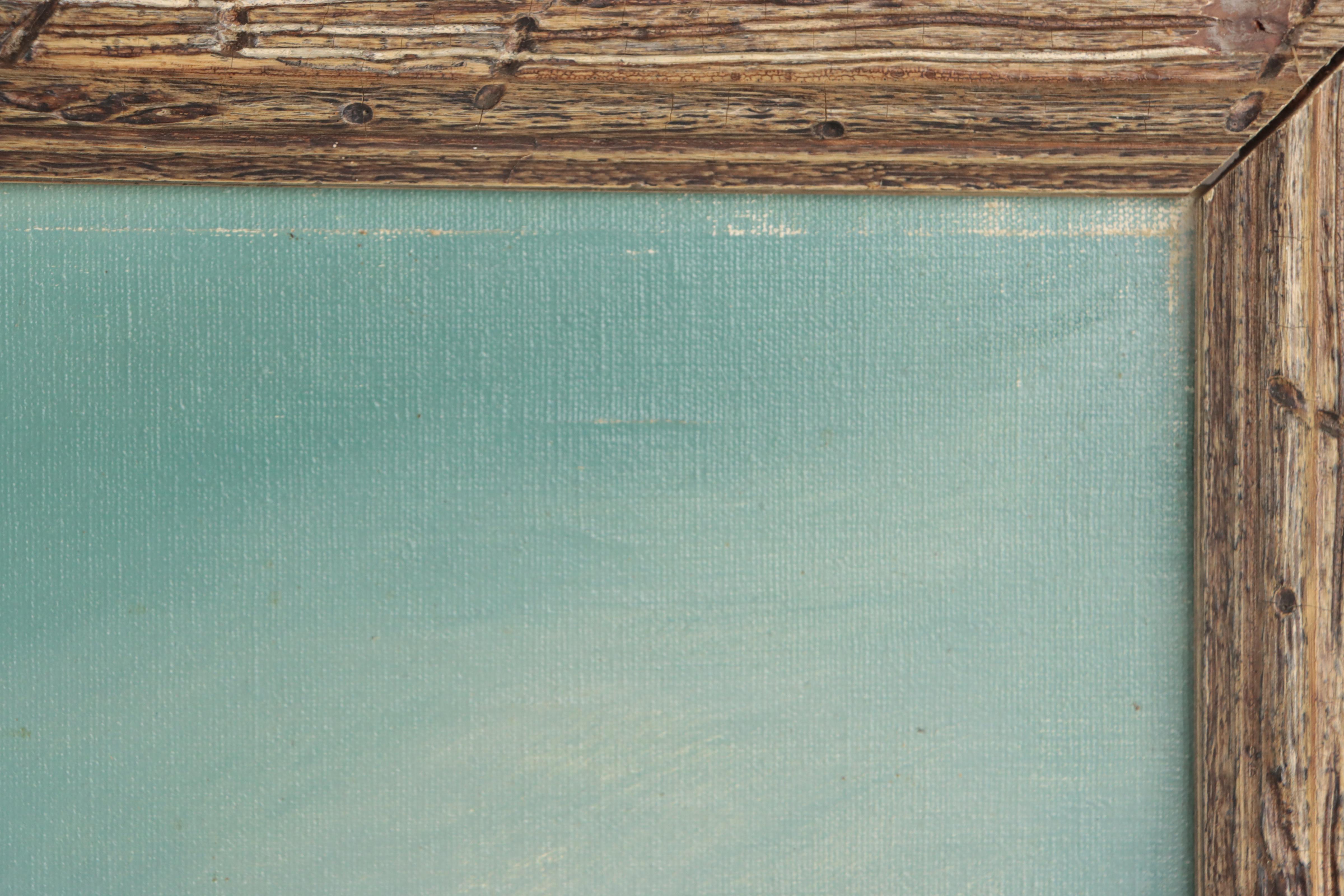 M. Otto Winter Landscape Oil Painting of Dilapidated Barn