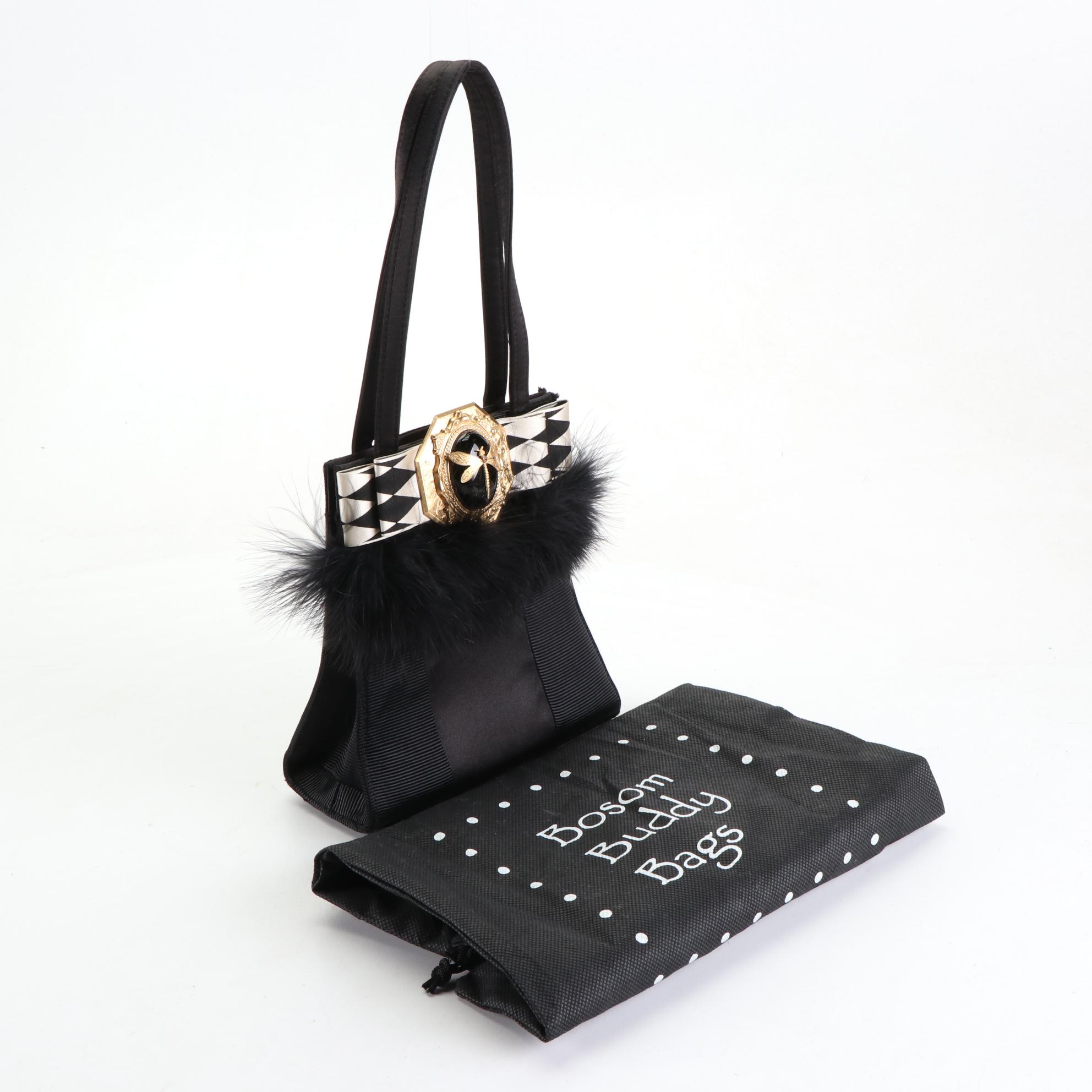 Bosom Buddies Embellished Marabou Handbag