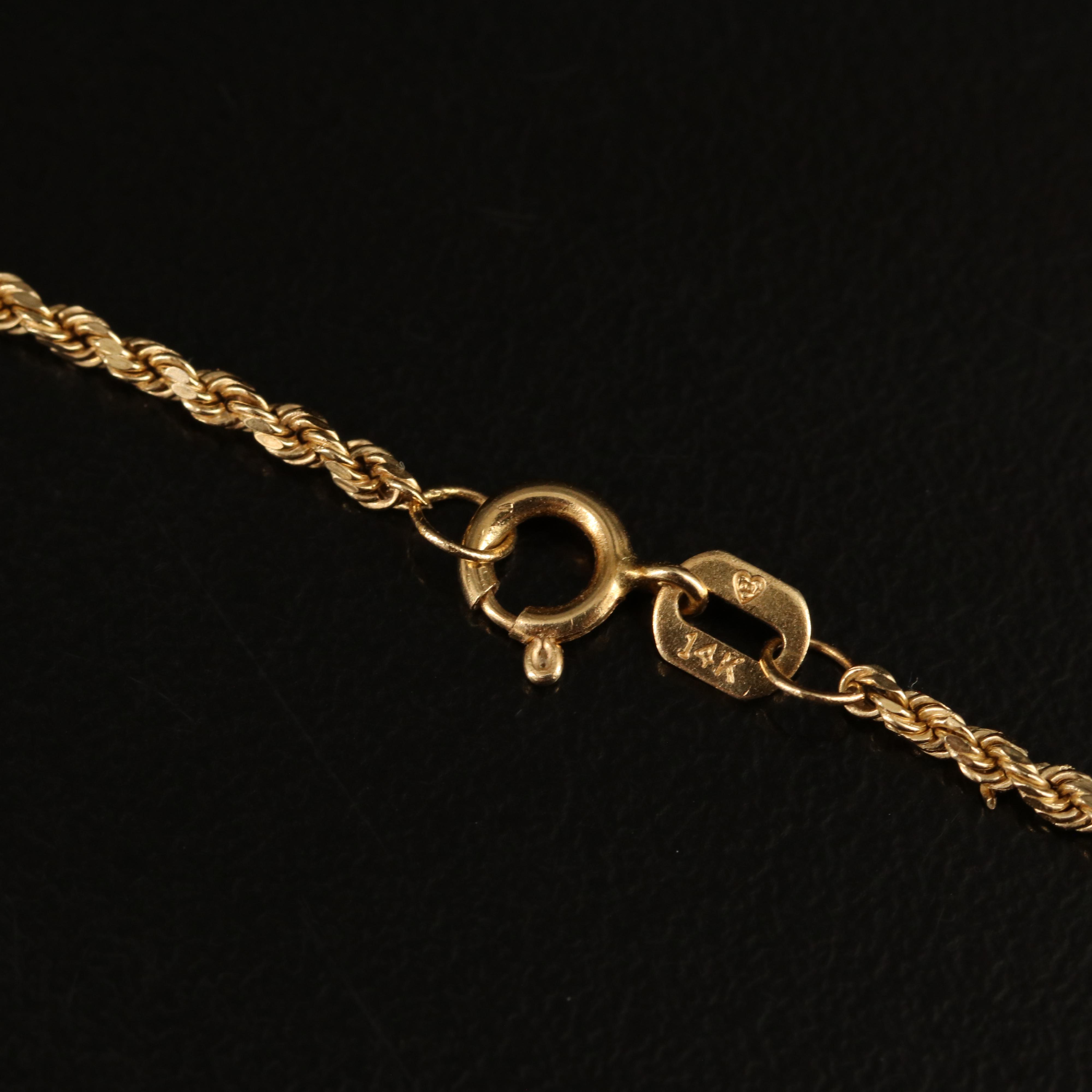 14K Pendant Necklace with 1878 Liberty Head Gold Quarter Eagle Love Token