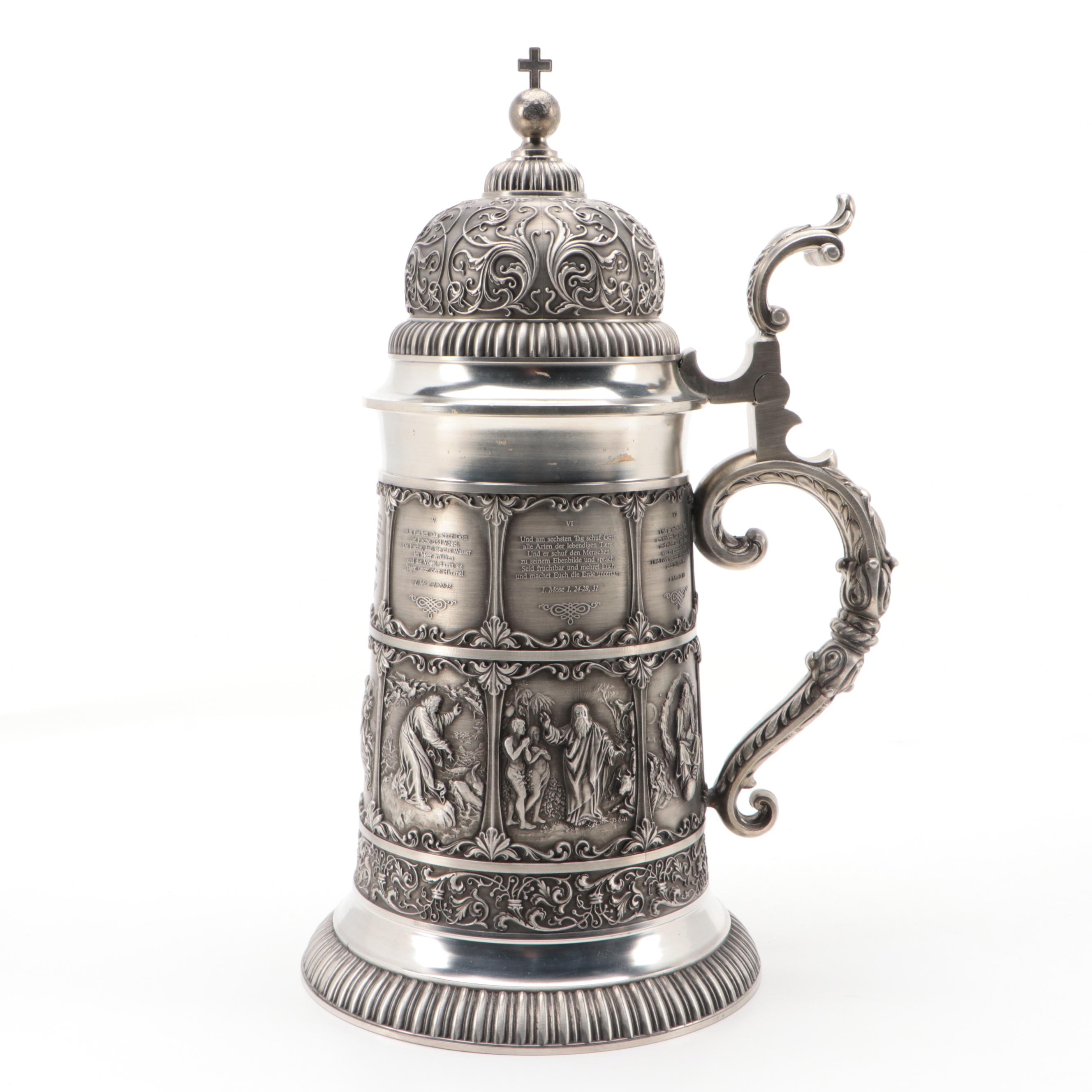 Artina "Die Schöpfung" German Pewter Beer Stein