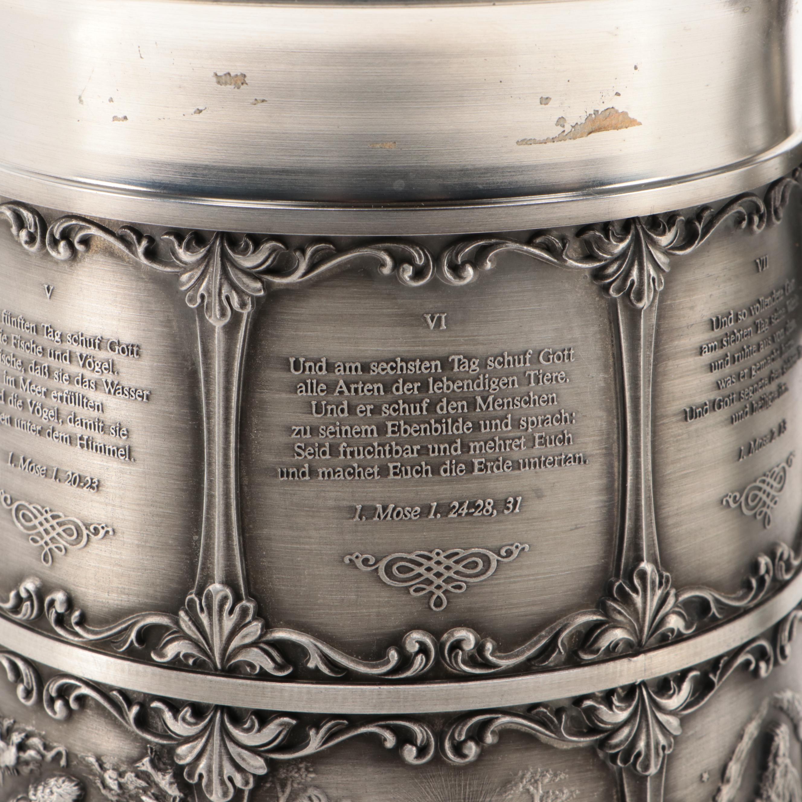 Artina "Die Schöpfung" German Pewter Beer Stein