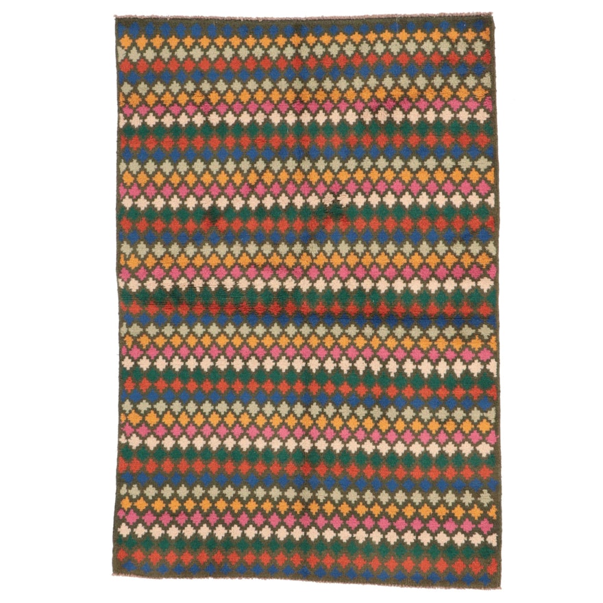 3'10 x 5'8 Hand-Knotted Afghan Baluch Area Rug