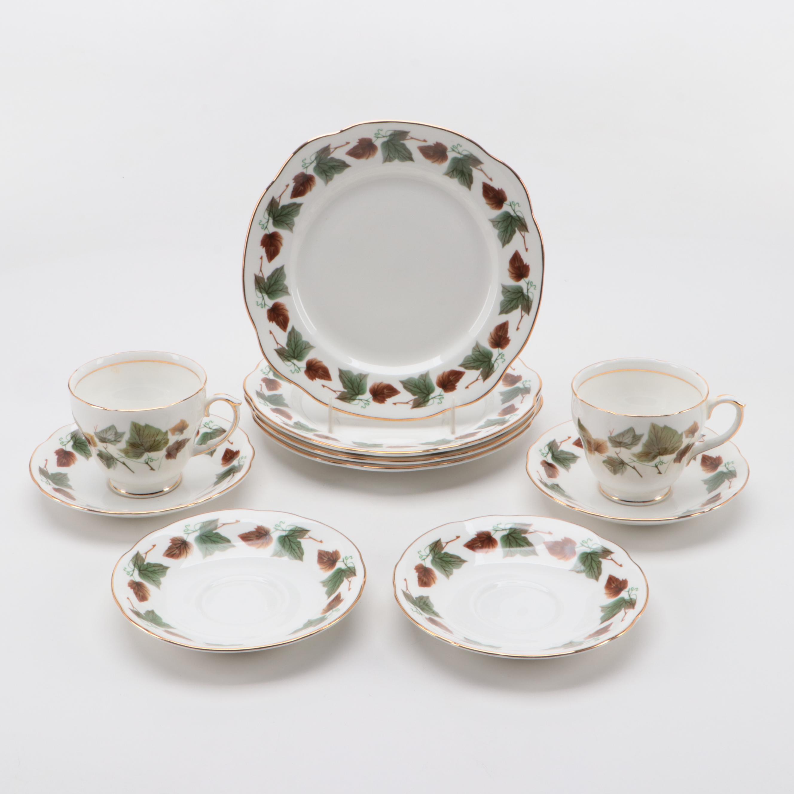 Duchess English Bone China Leaf Motif Dinnerware
