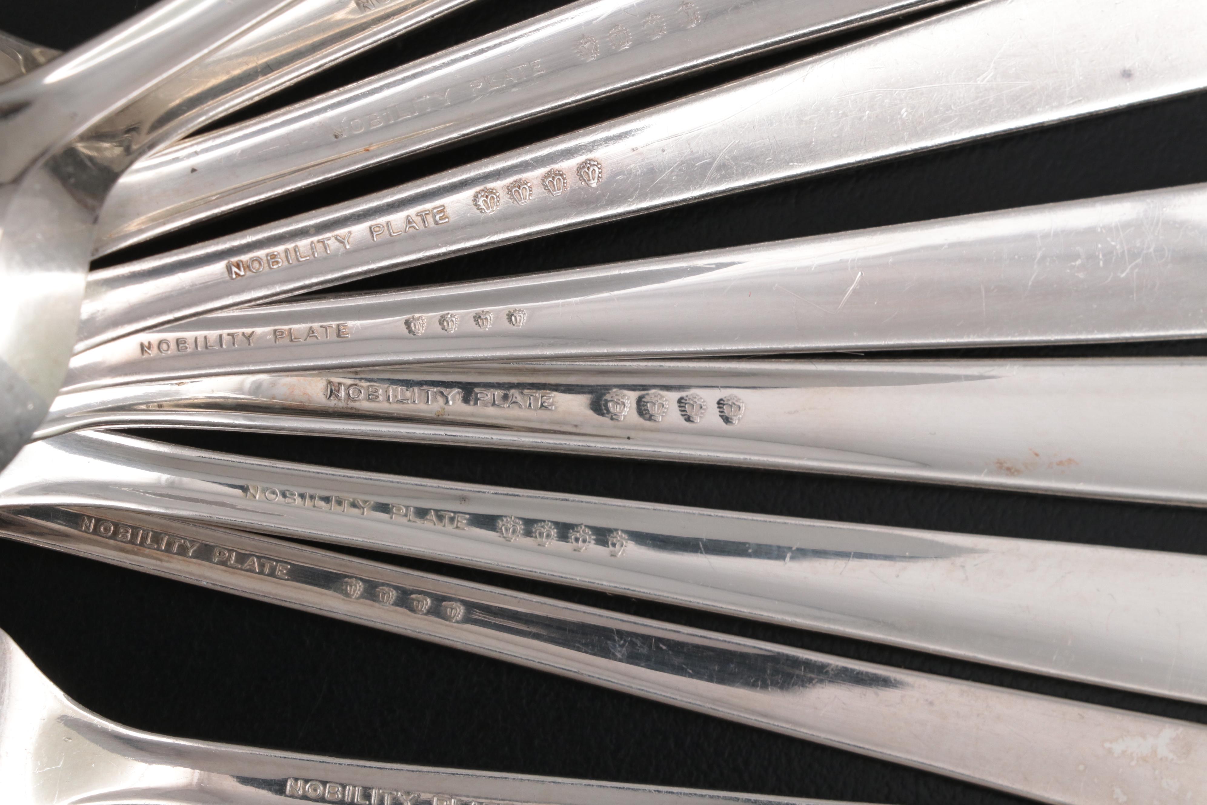 Oneida "Caprice" Silver Plate Flatware and Serving Utensils, Mid-20th Century