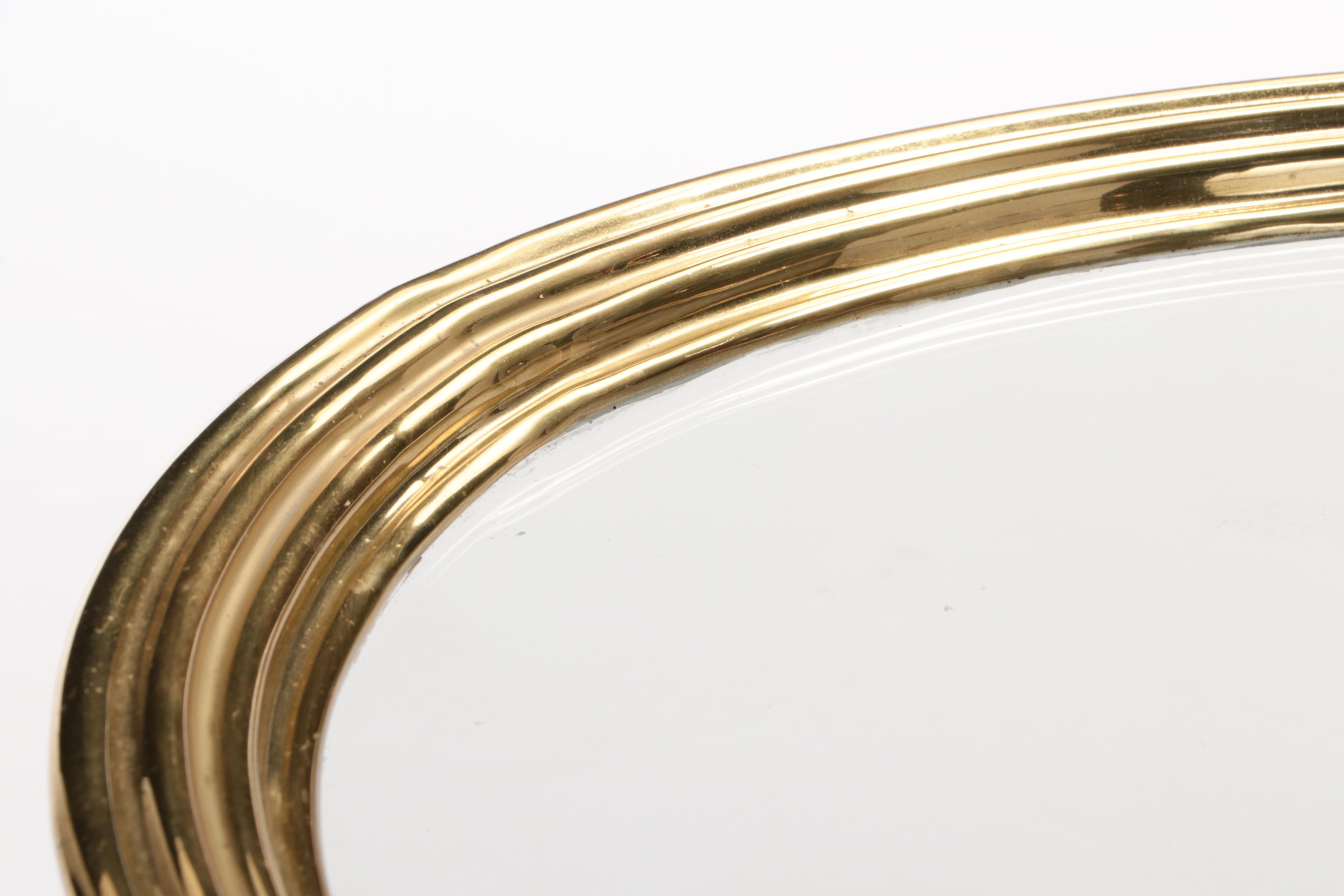 Ebonized Wood, Brass, and Glass Tray-Top Coffee Table, Late 20th Century