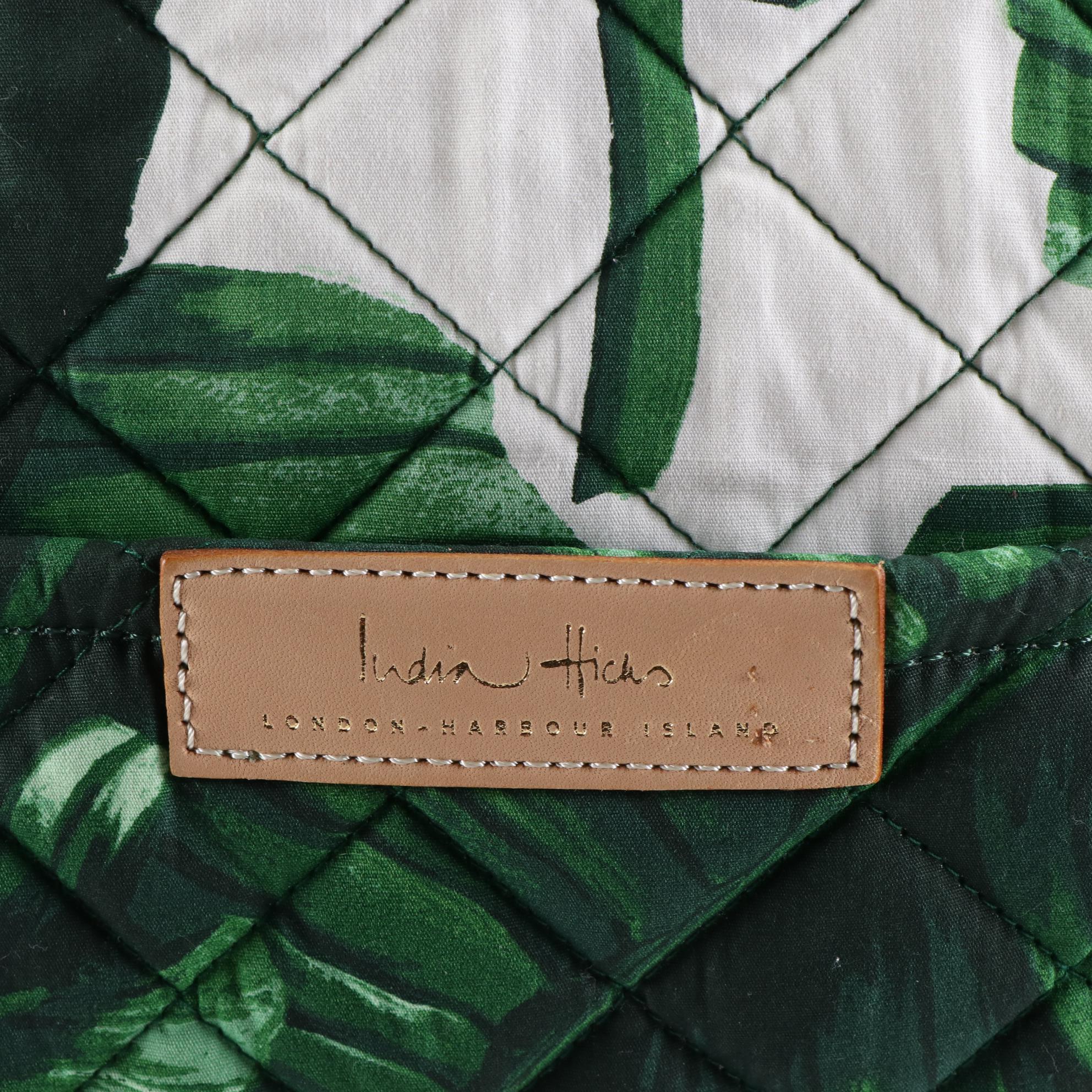 India Hicks Riviera Duffle with Travel Pouches in Palm Print Cotton