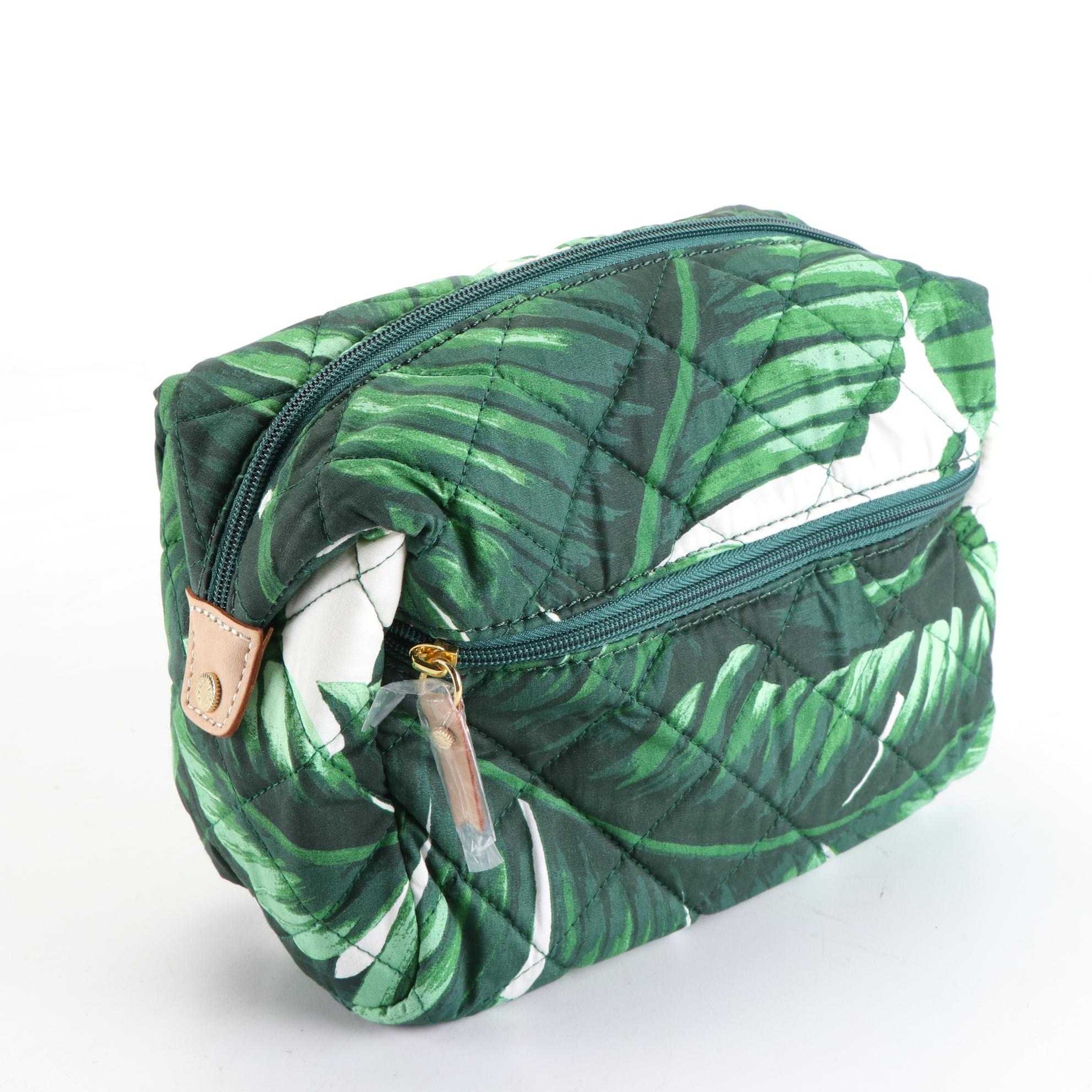 India Hicks Riviera Duffle with Travel Pouches in Palm Print Cotton