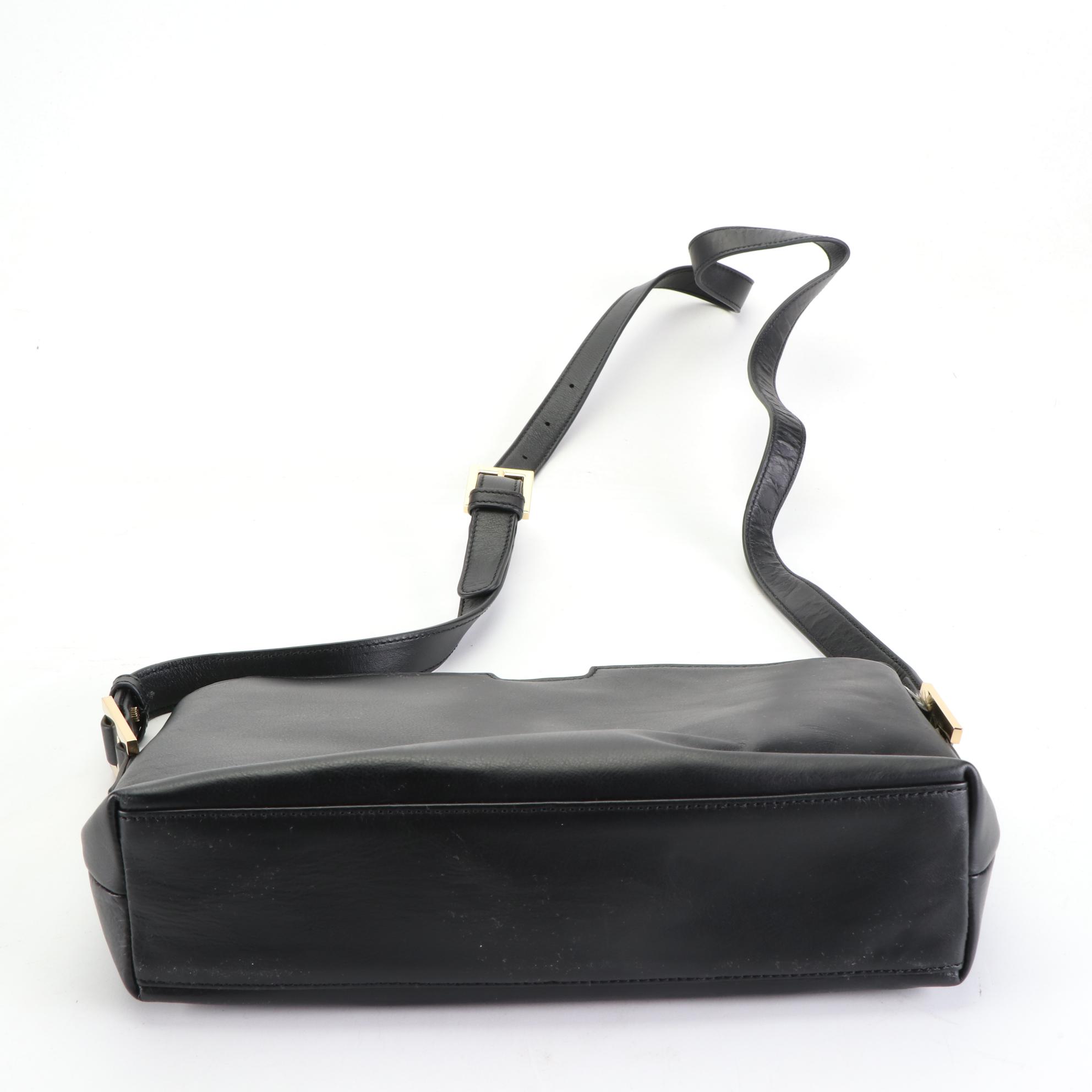 India Hicks Black Leather Crossbody Bag and Zipper Wallet with Box