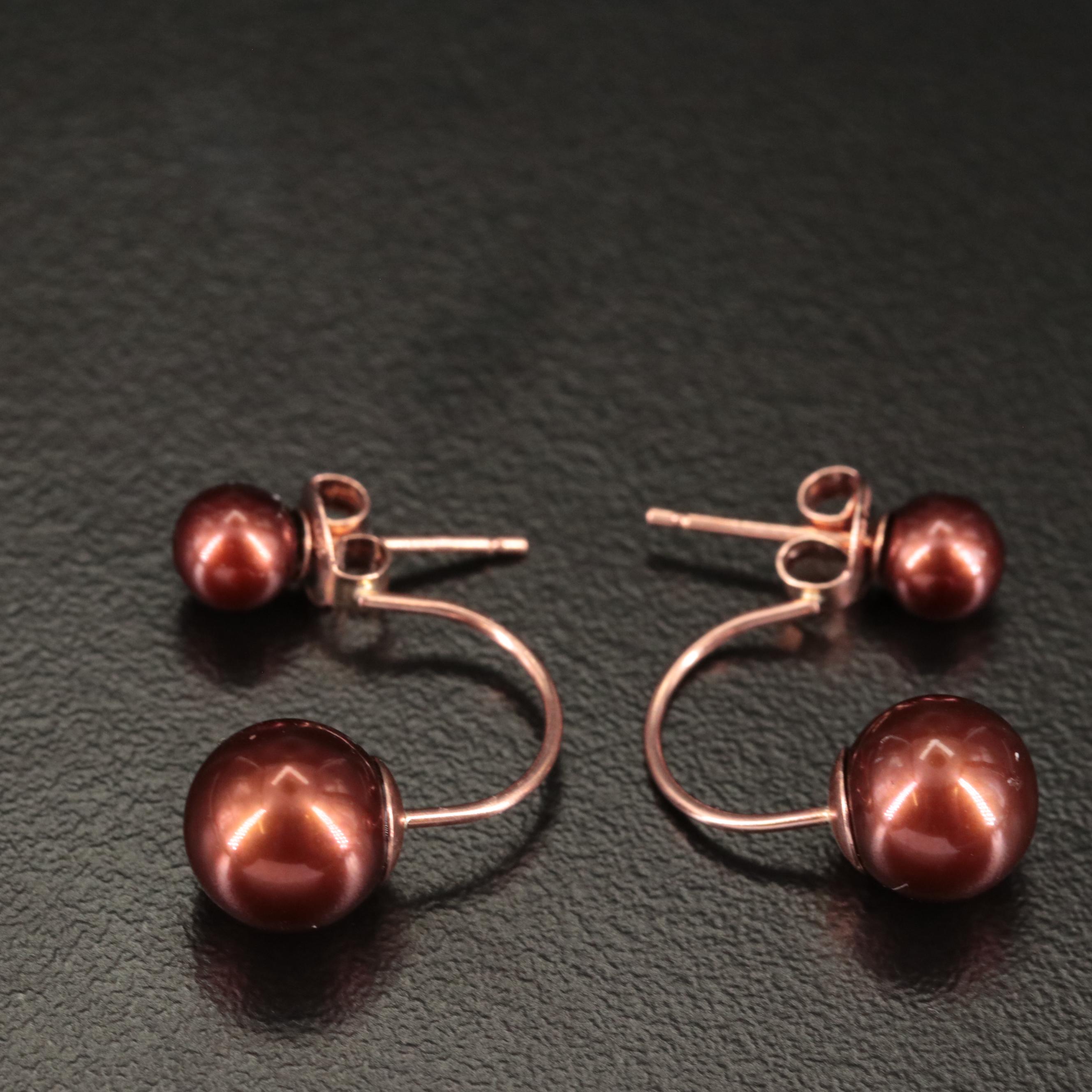 10K Cultured Pearl Drop Earrings