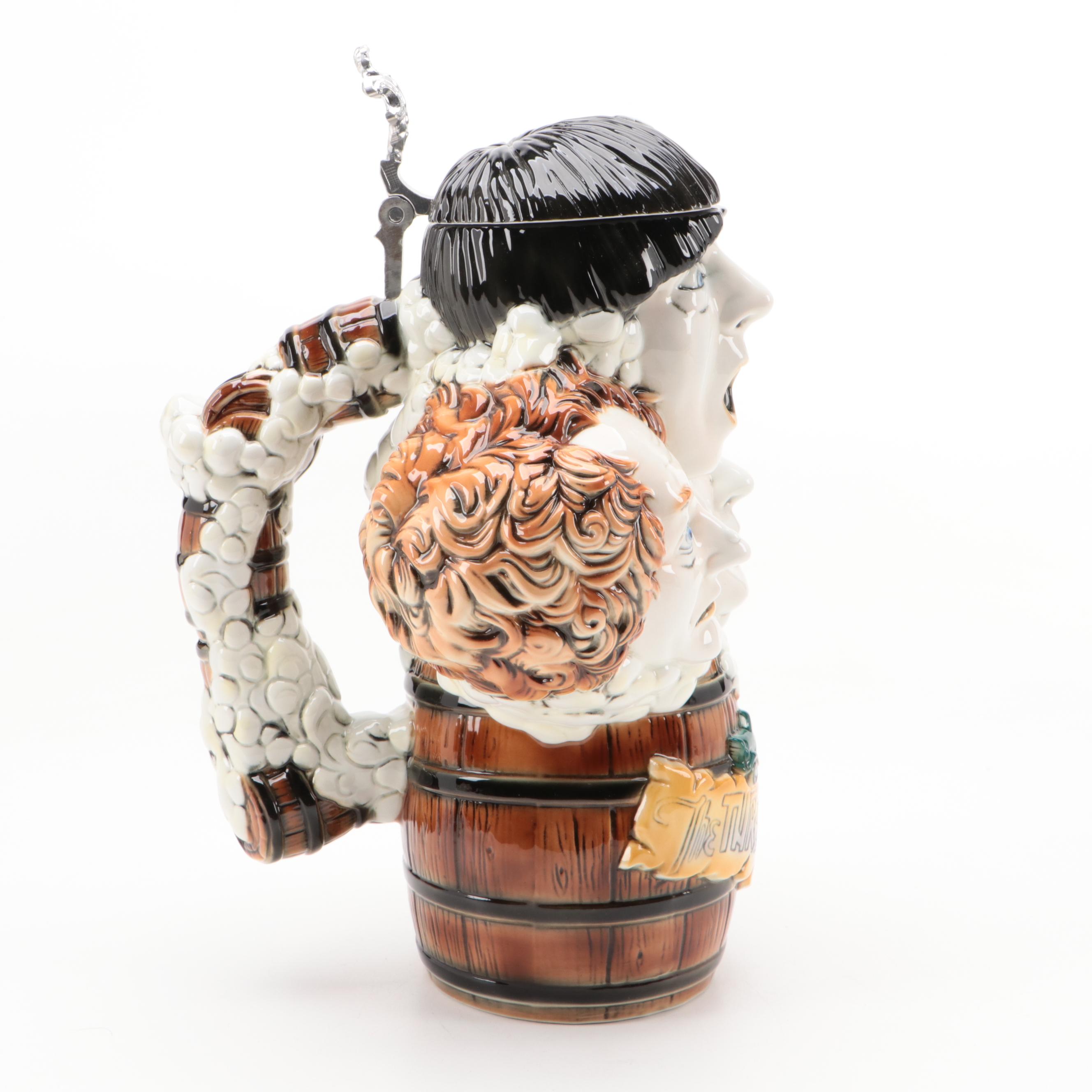 Albert Stahl Porcelain The Three Stooges Character German Beer Stein