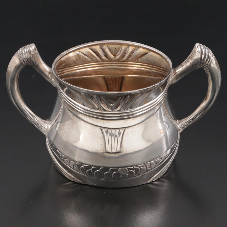 Austrian 800 Silver Double Handled Sugar, Late 19th / Early 20th Century