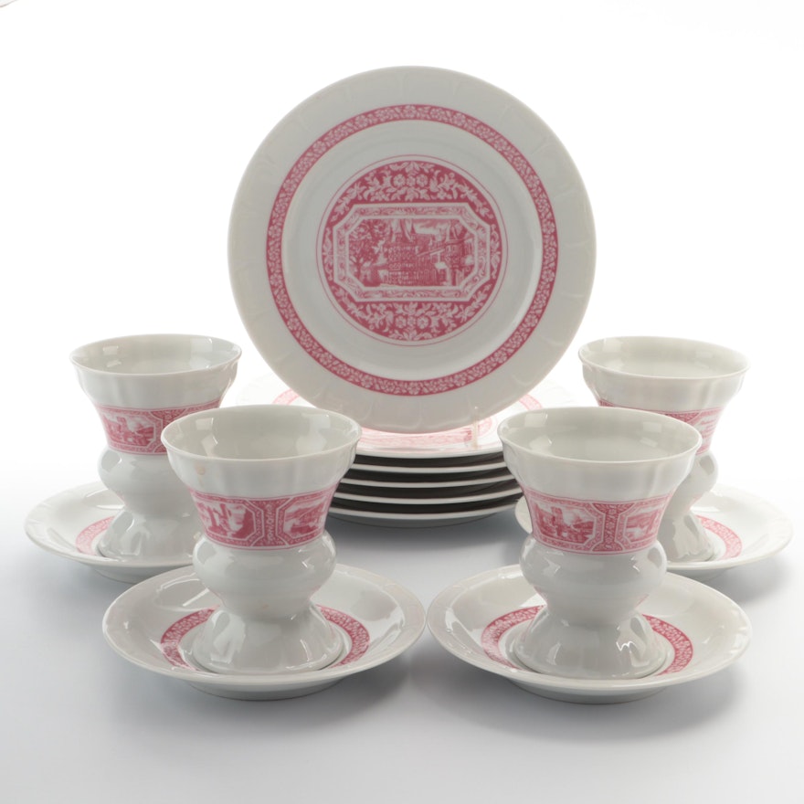 Heinrich & Co "Rüdesheimer" Porcelain Plates, Cups and Saucers