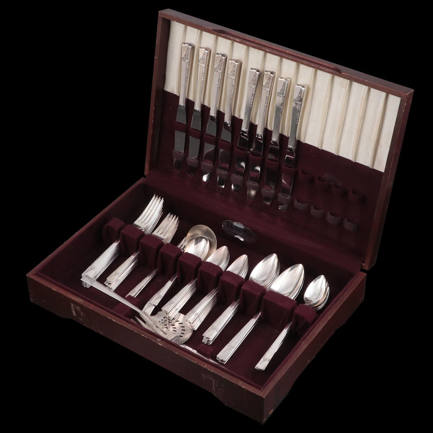 Oneida "Caprice" Silver Plate Flatware and Serving Utensils, Mid-20th Century