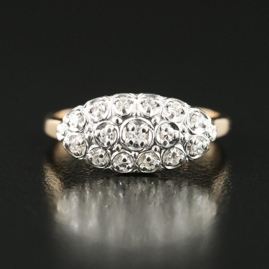 14K 0.15 CTW Diamond Oval Ring