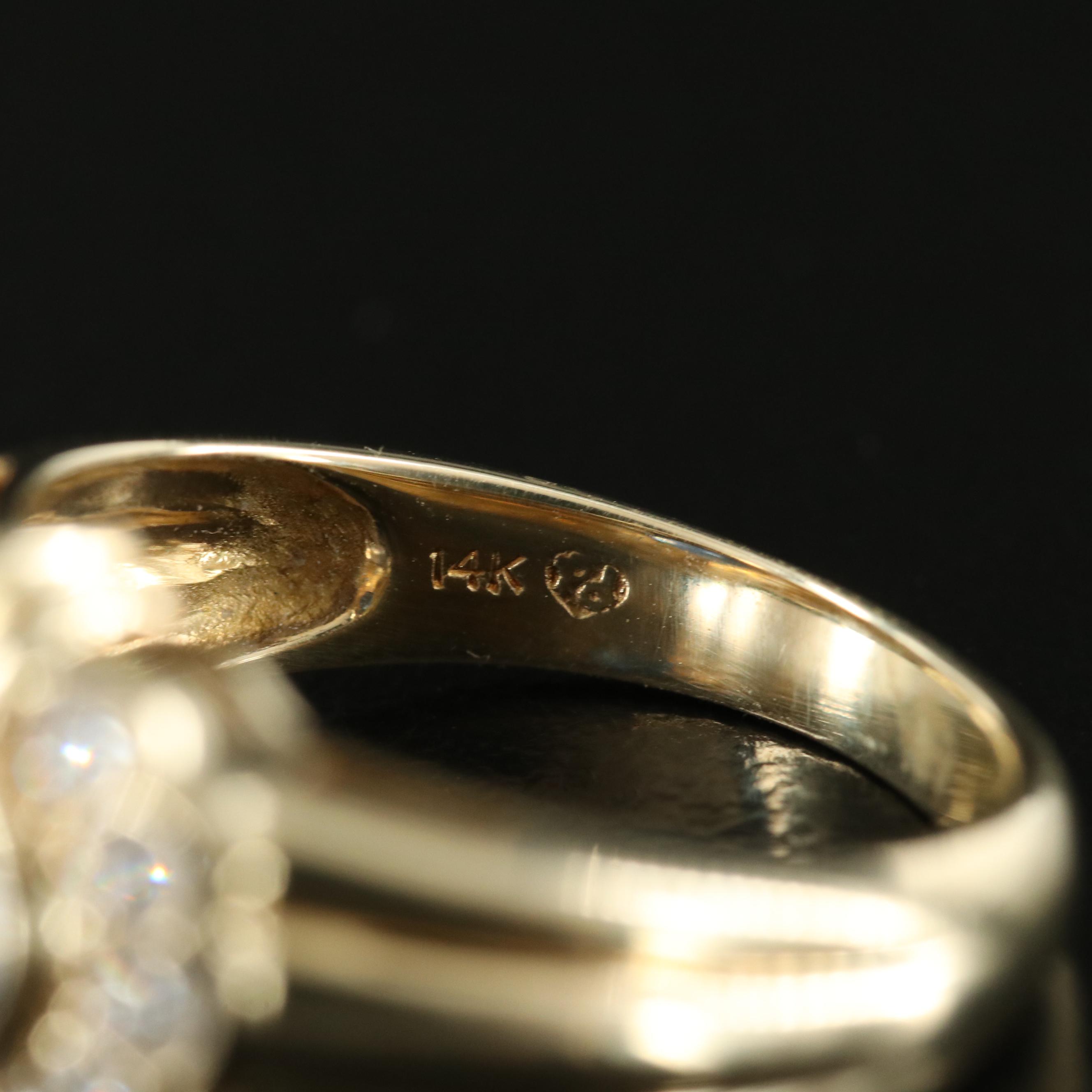 14K Sapphire and Diamond East-West Ring