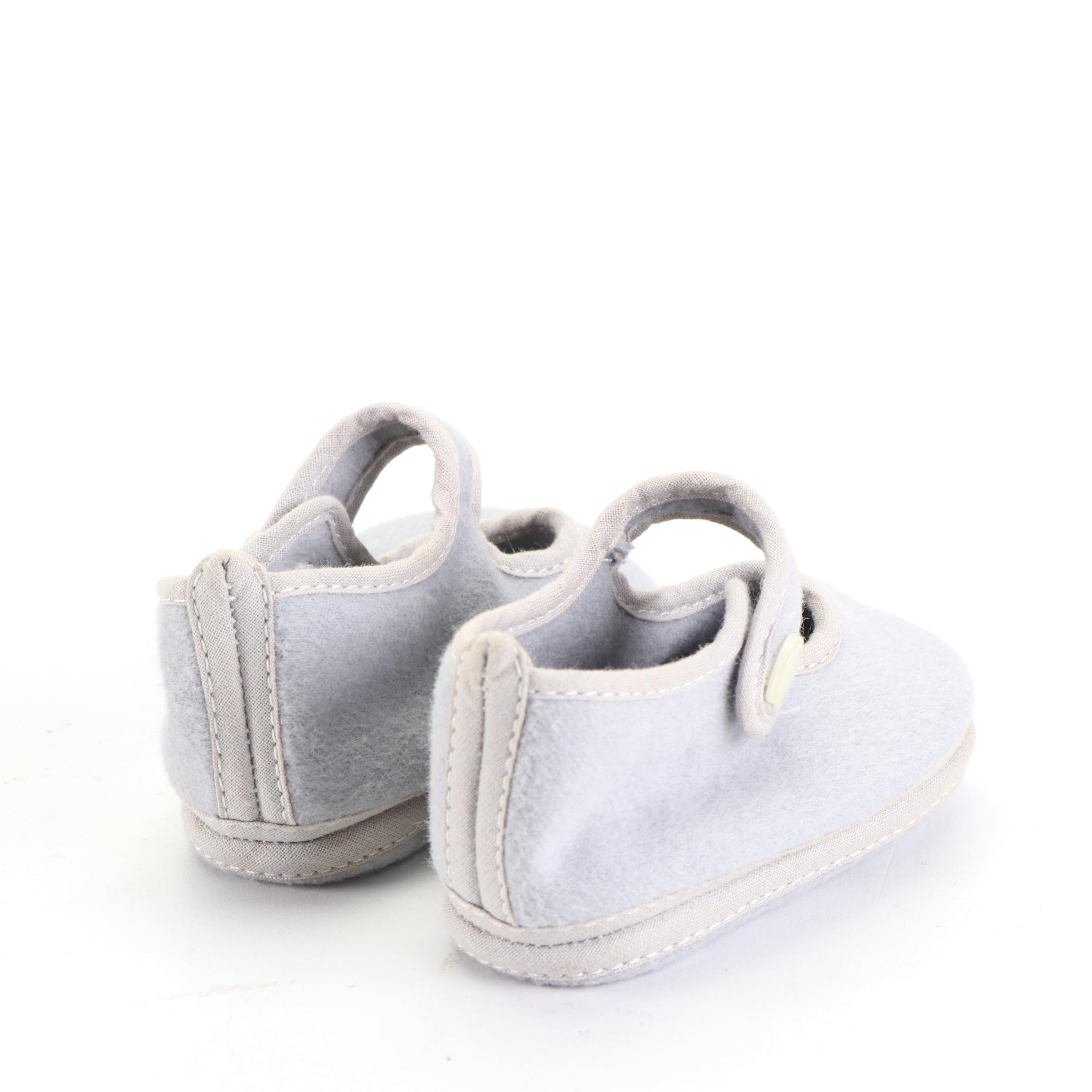 Hermès Embroidered Baby Booties in Wool/Angora with Box