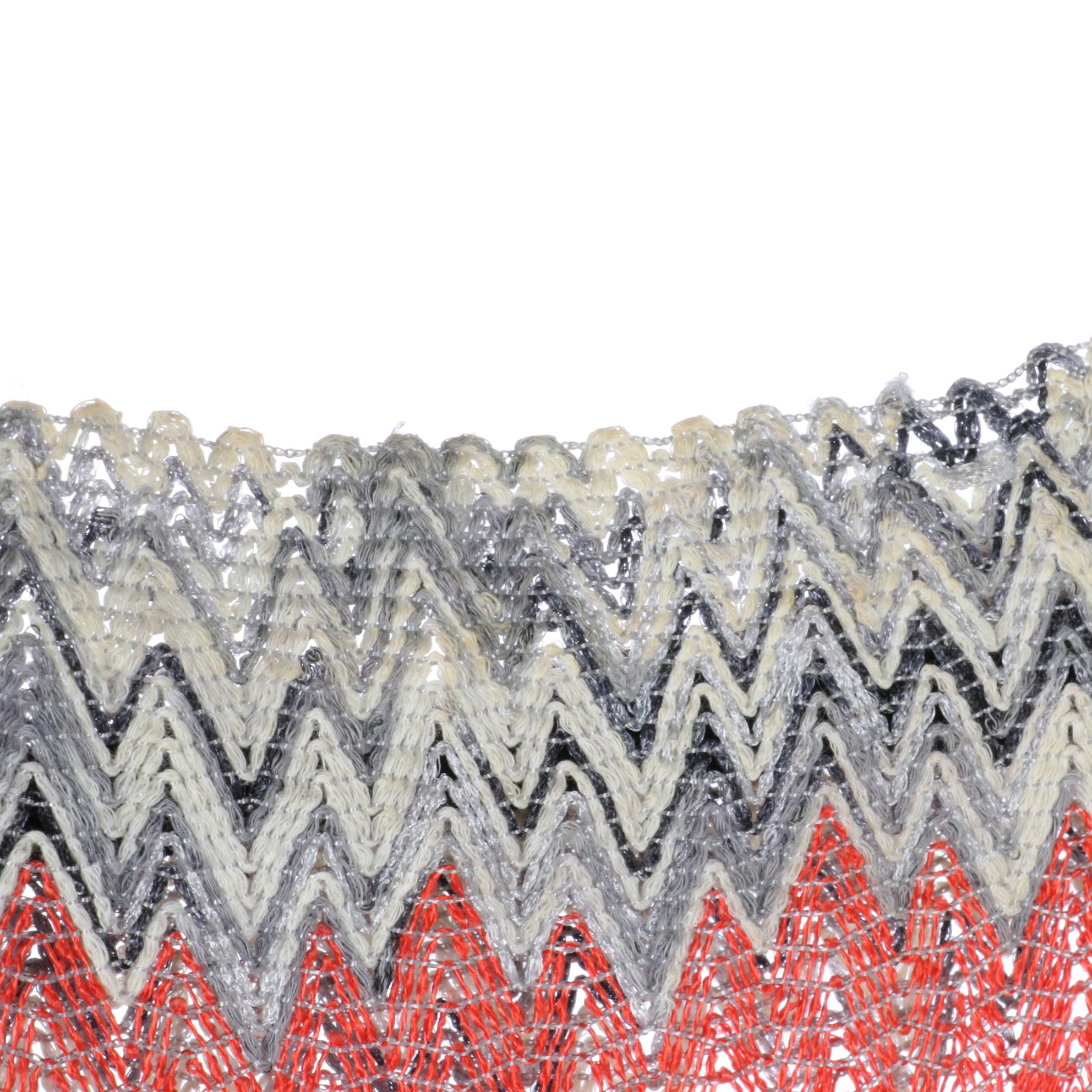 Missoni Yellow and Black Knit Dresses with Chevron Poncho