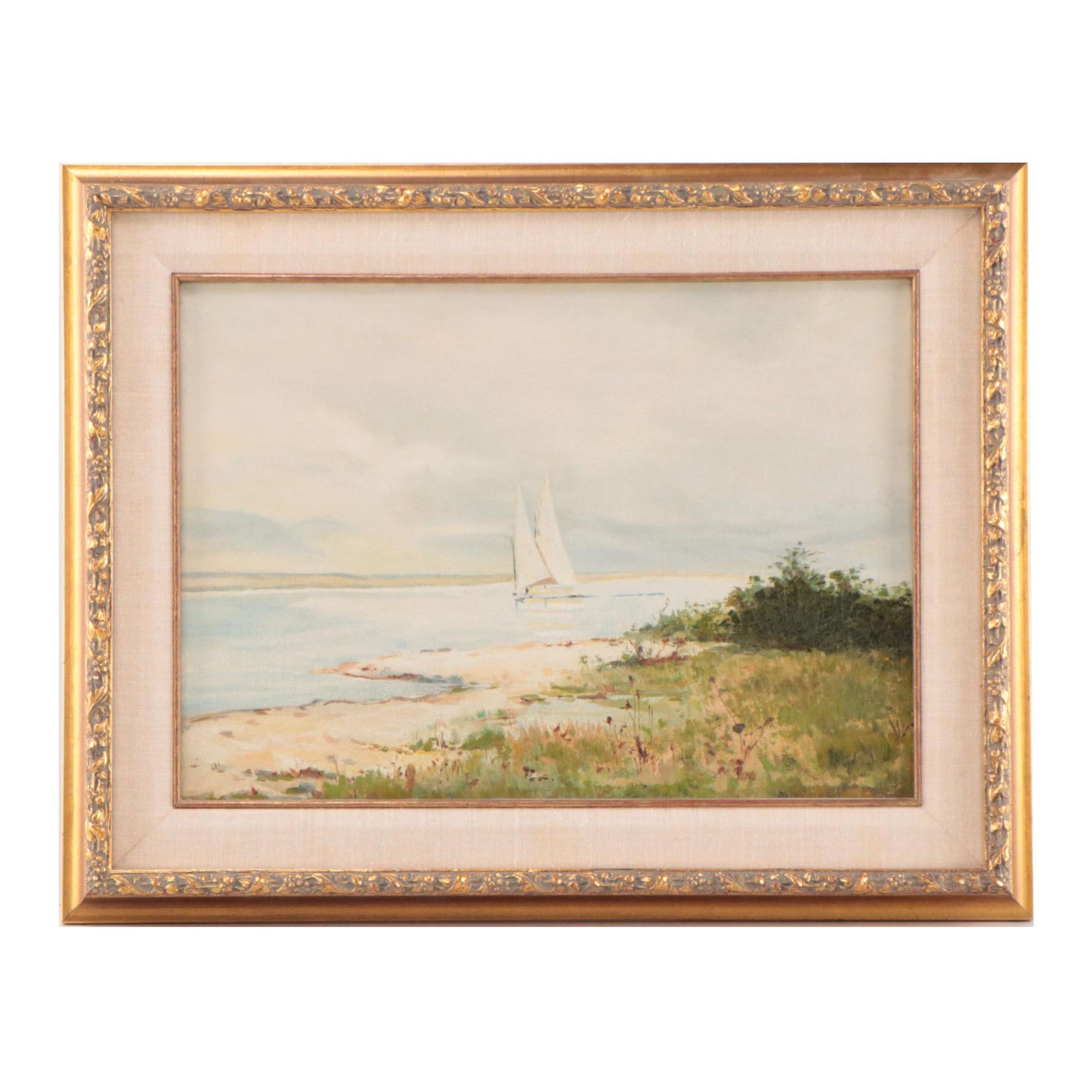 Oil Painting of a Seascape, Mid to Late 20th Century