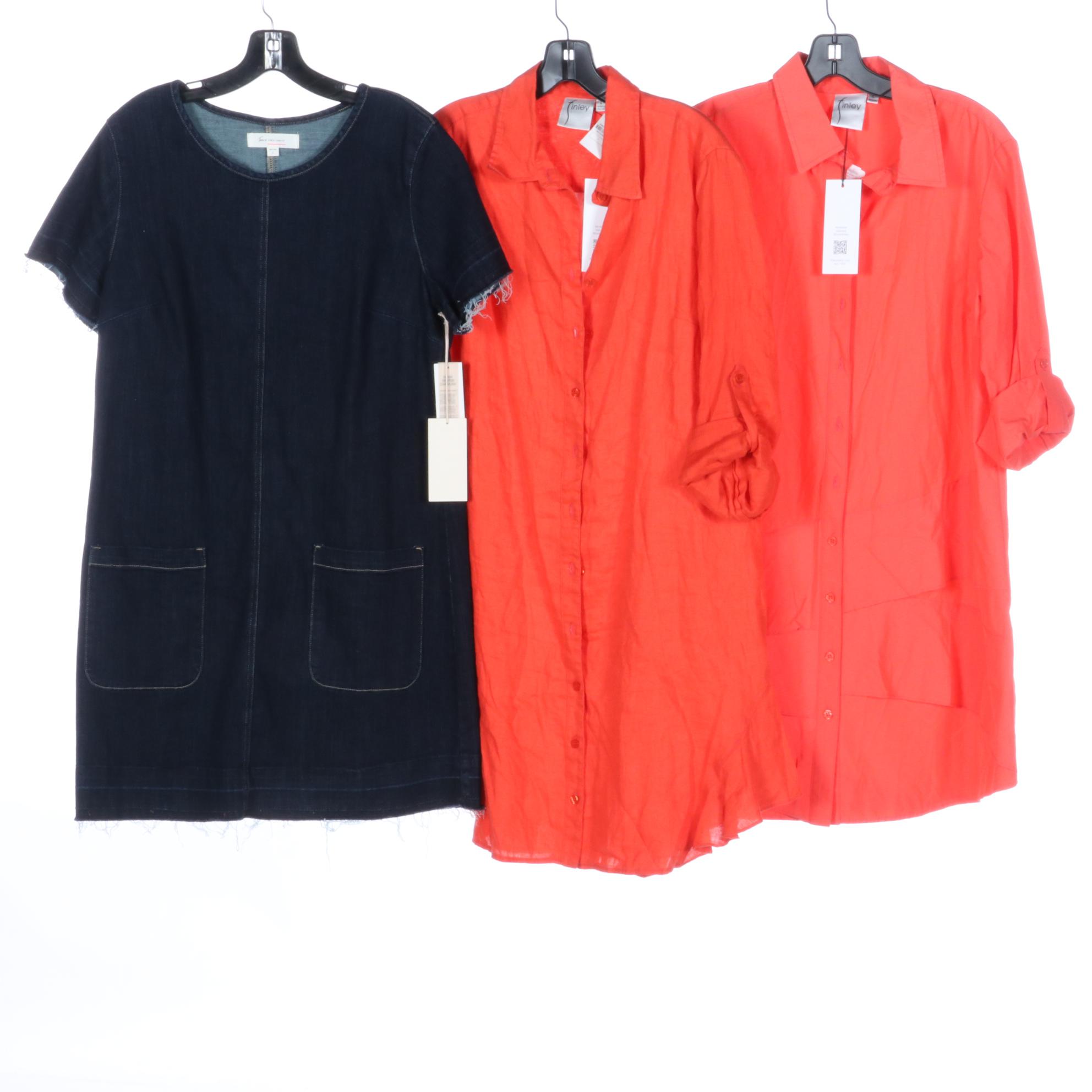 Finley Shirt Dresses, Splendid Strapless Dress, and Vince Camuto Denim Dress