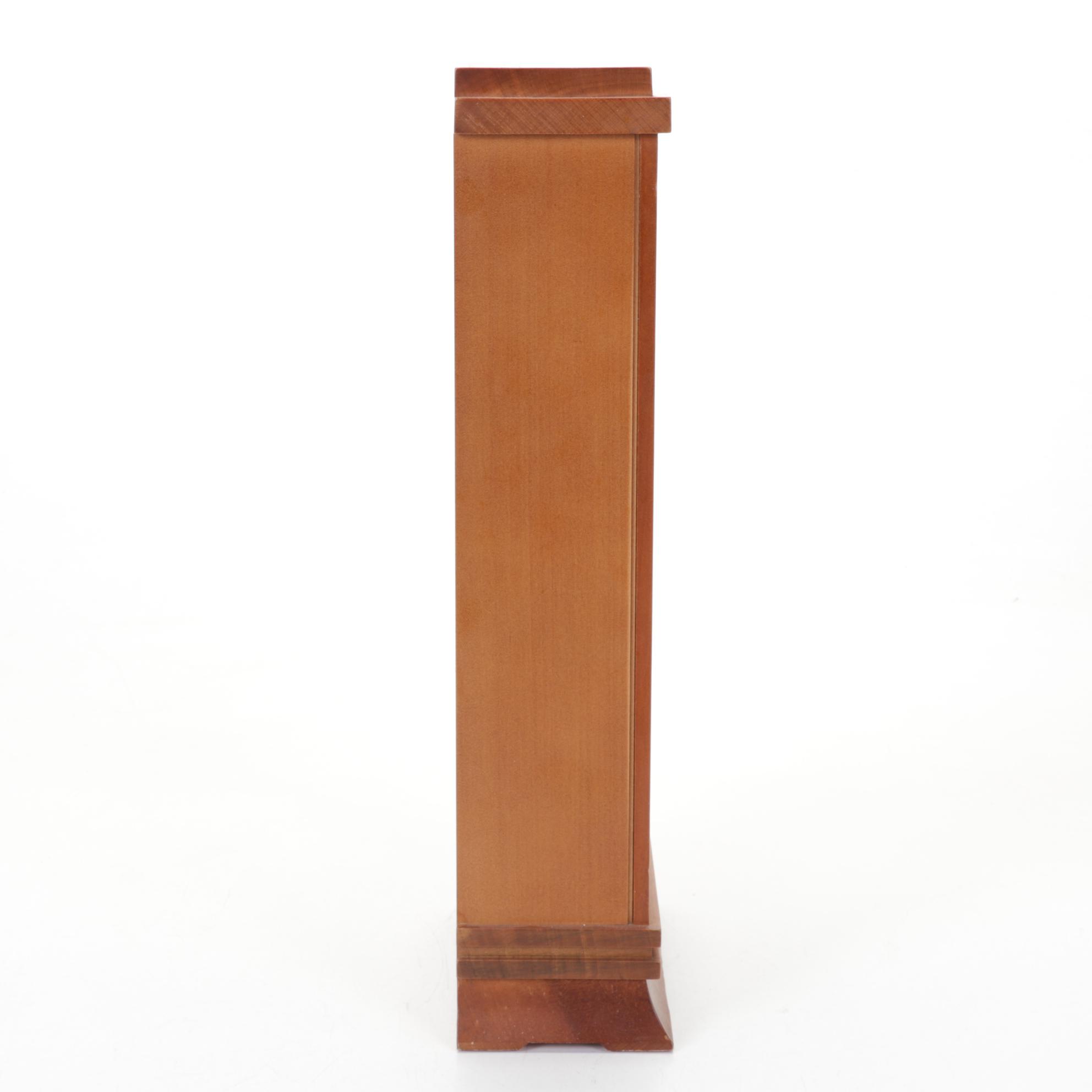 Frank Lloyd Wright "Willits" Walnut Quartz Mantel Clock by Bulova
