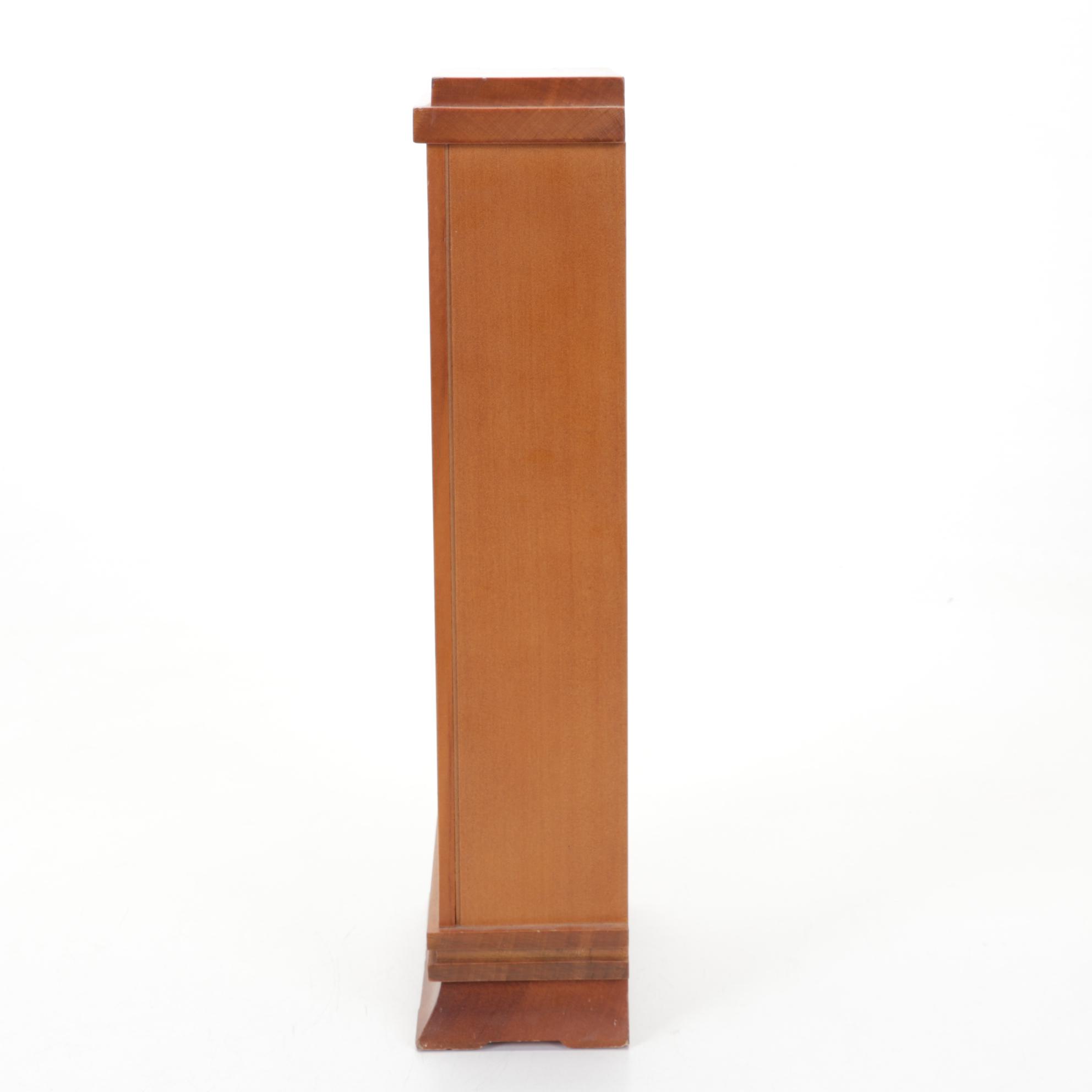 Frank Lloyd Wright "Willits" Walnut Quartz Mantel Clock by Bulova