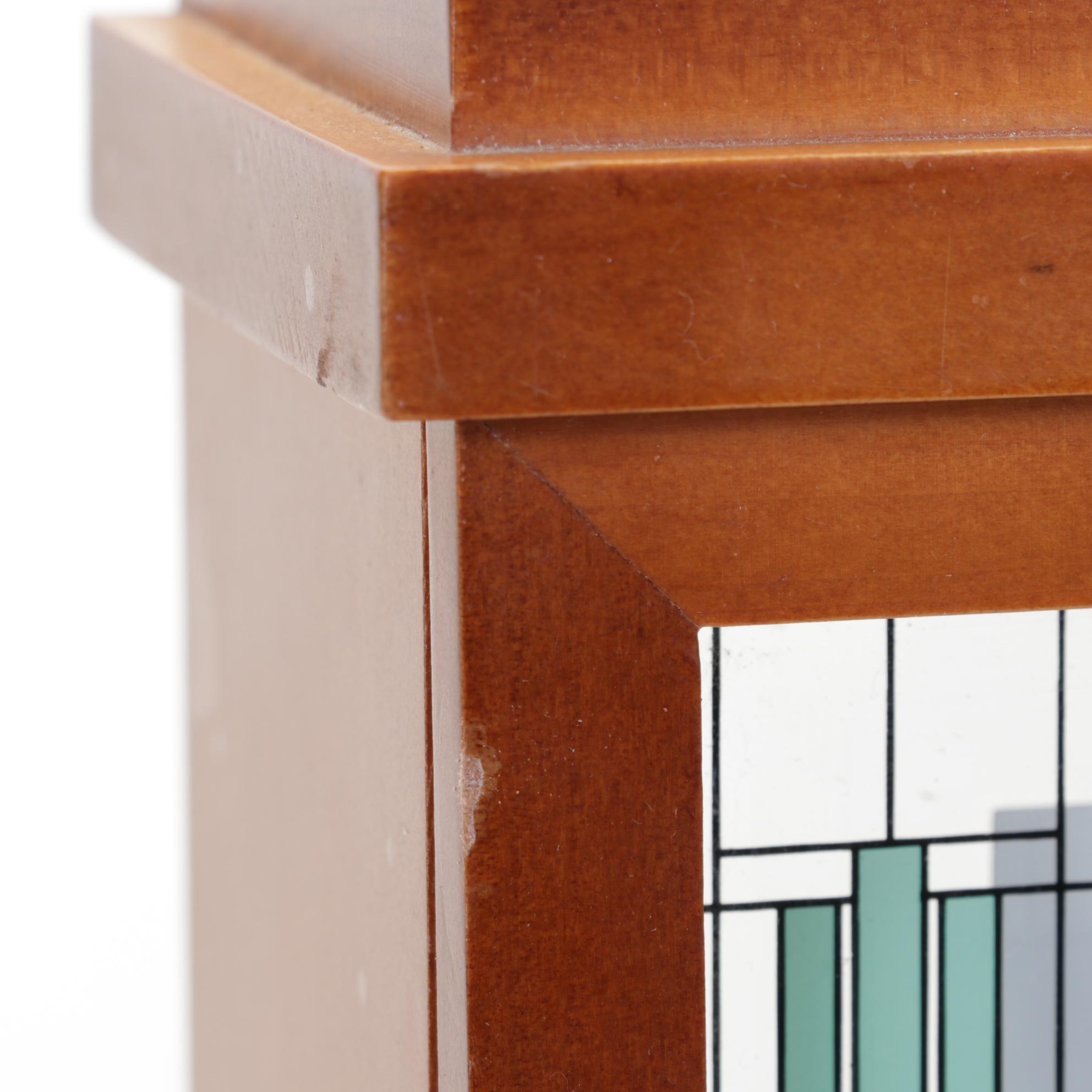 Frank Lloyd Wright "Willits" Walnut Quartz Mantel Clock by Bulova