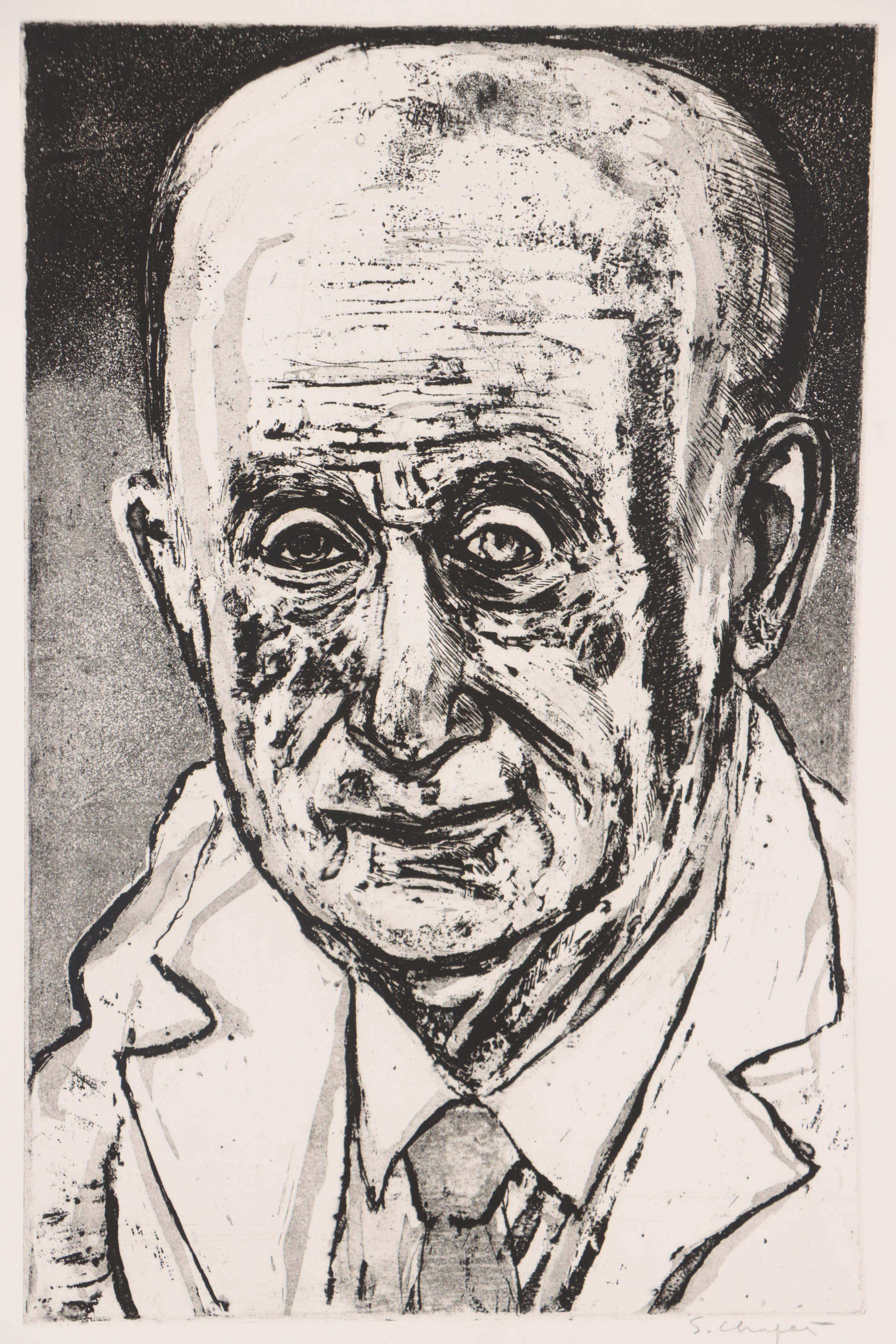Sidney Chafetz Etching With Aquatint "Dr. Zollinger," 1975