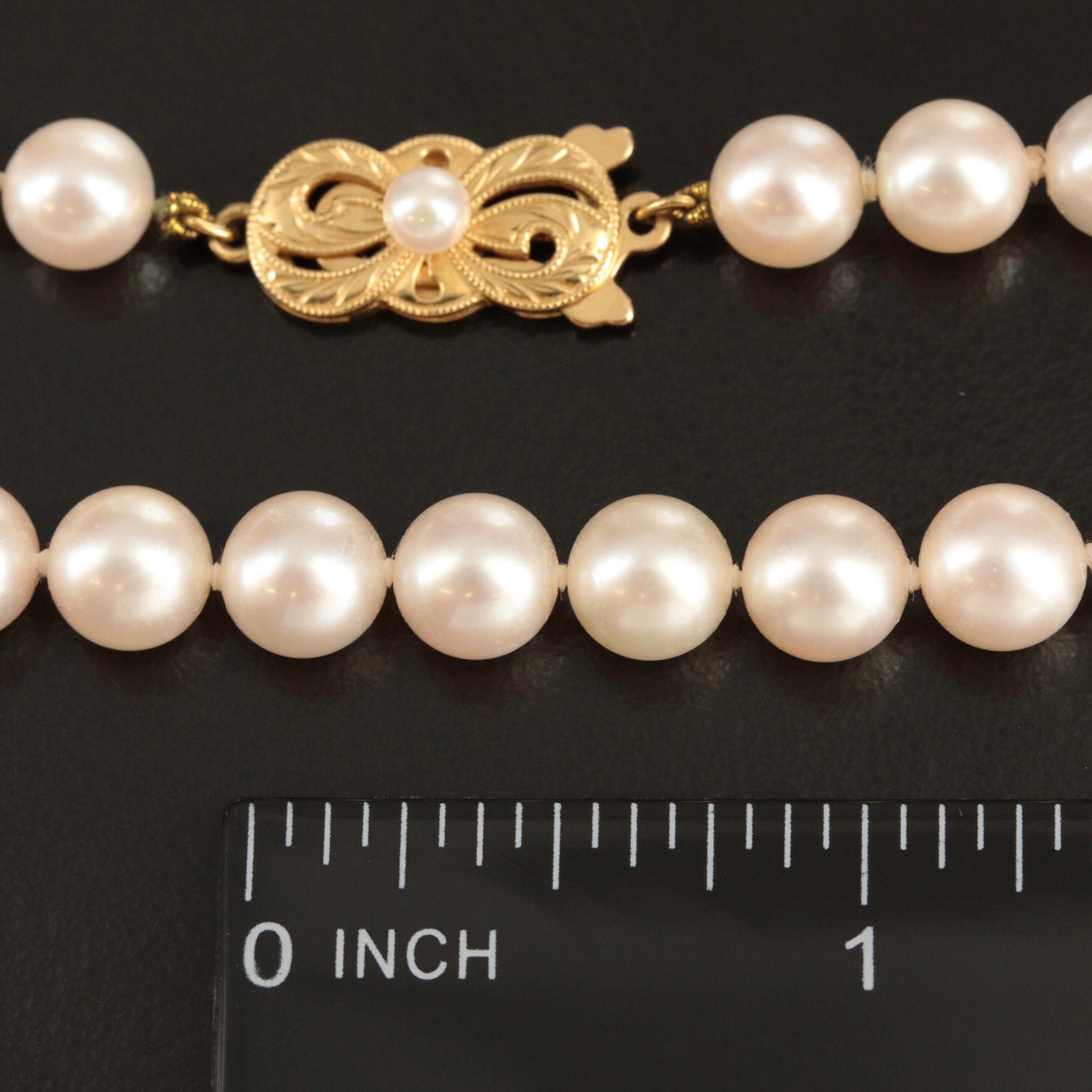 Mikimoto Pearl Necklace with 18K Clasp