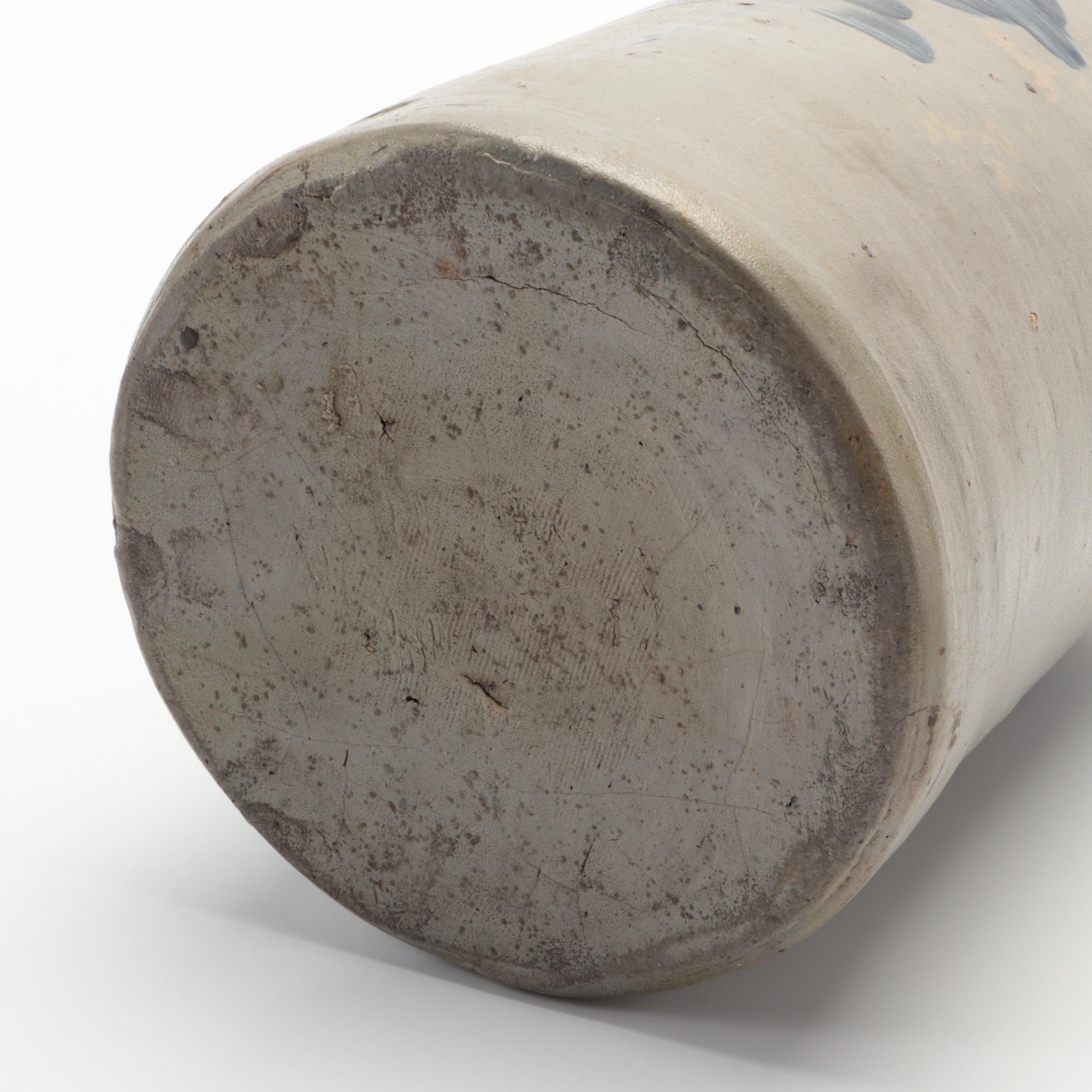 Cobalt Blue Flower #3 Salt Glazed Stoneware Crock, Antique