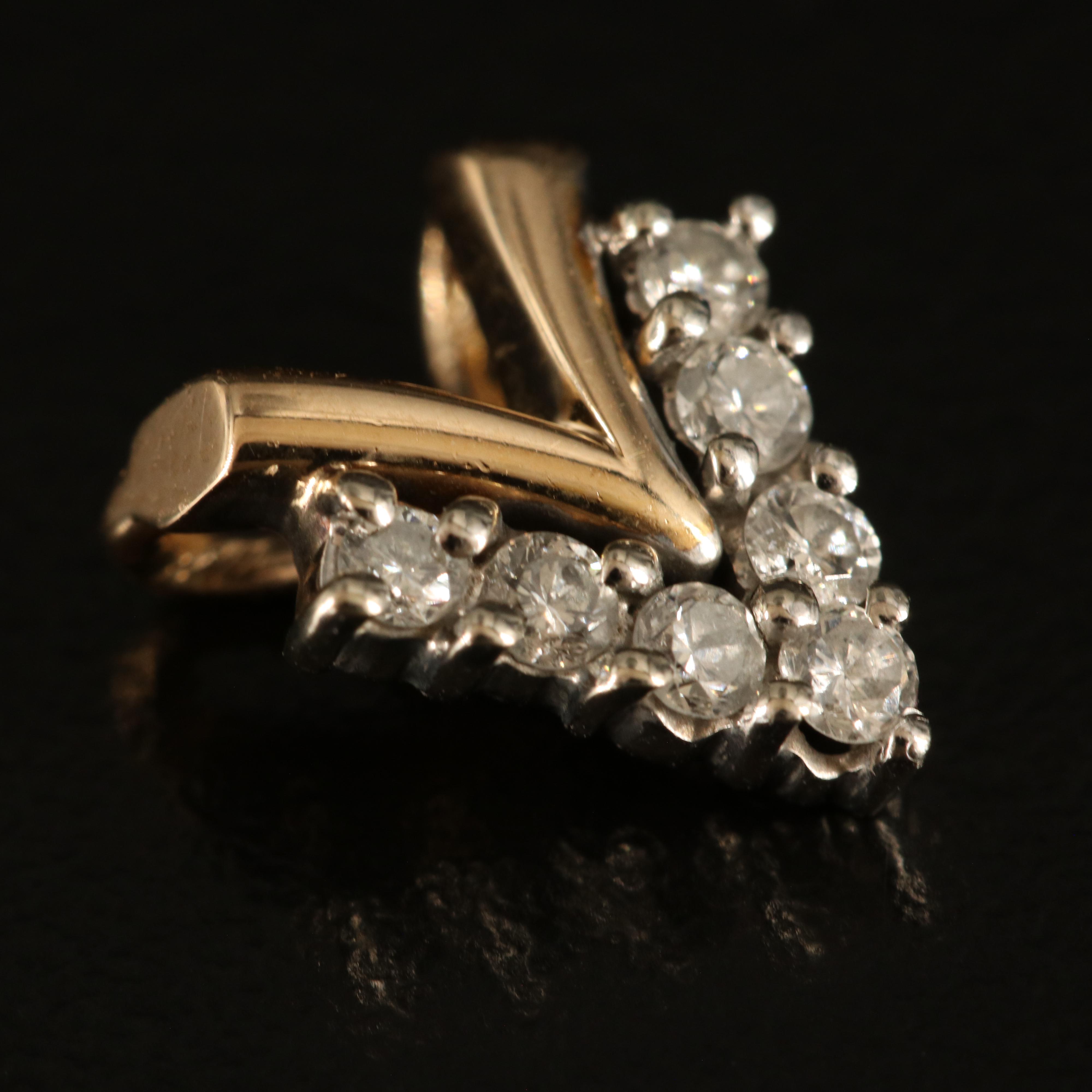 14K 0.21 CTW Diamond Chevron Pendant