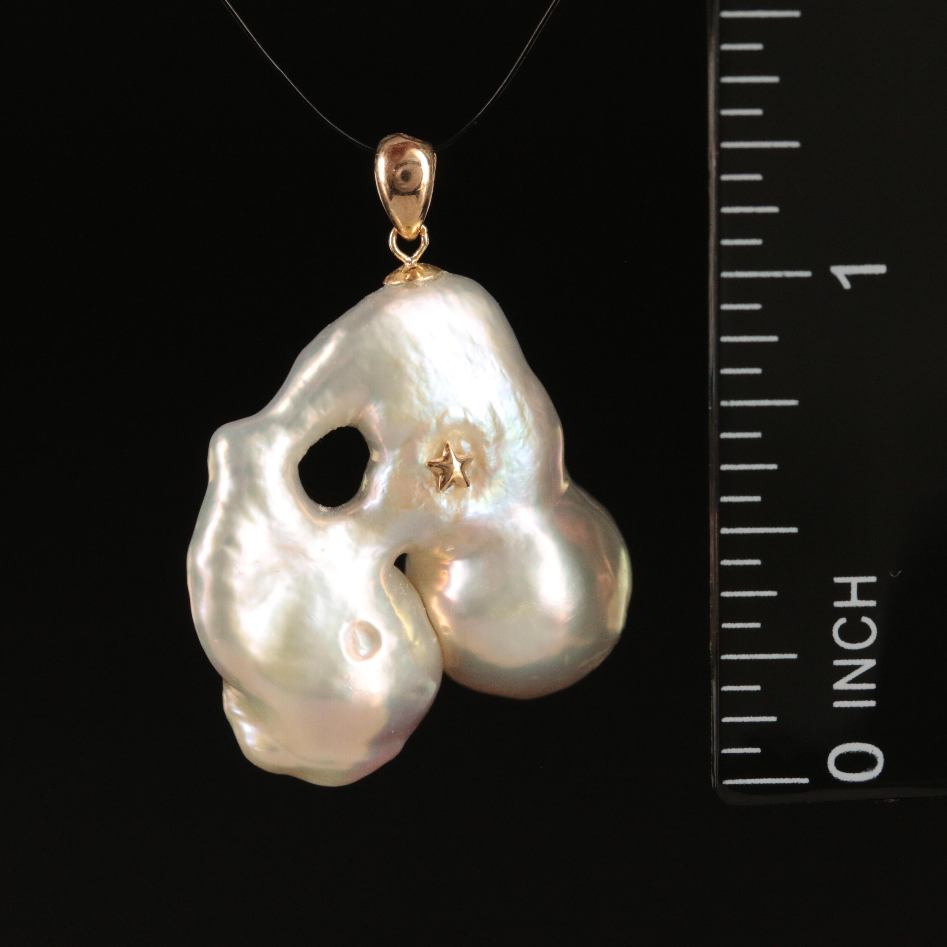 18K Baroque Pearl Pendant