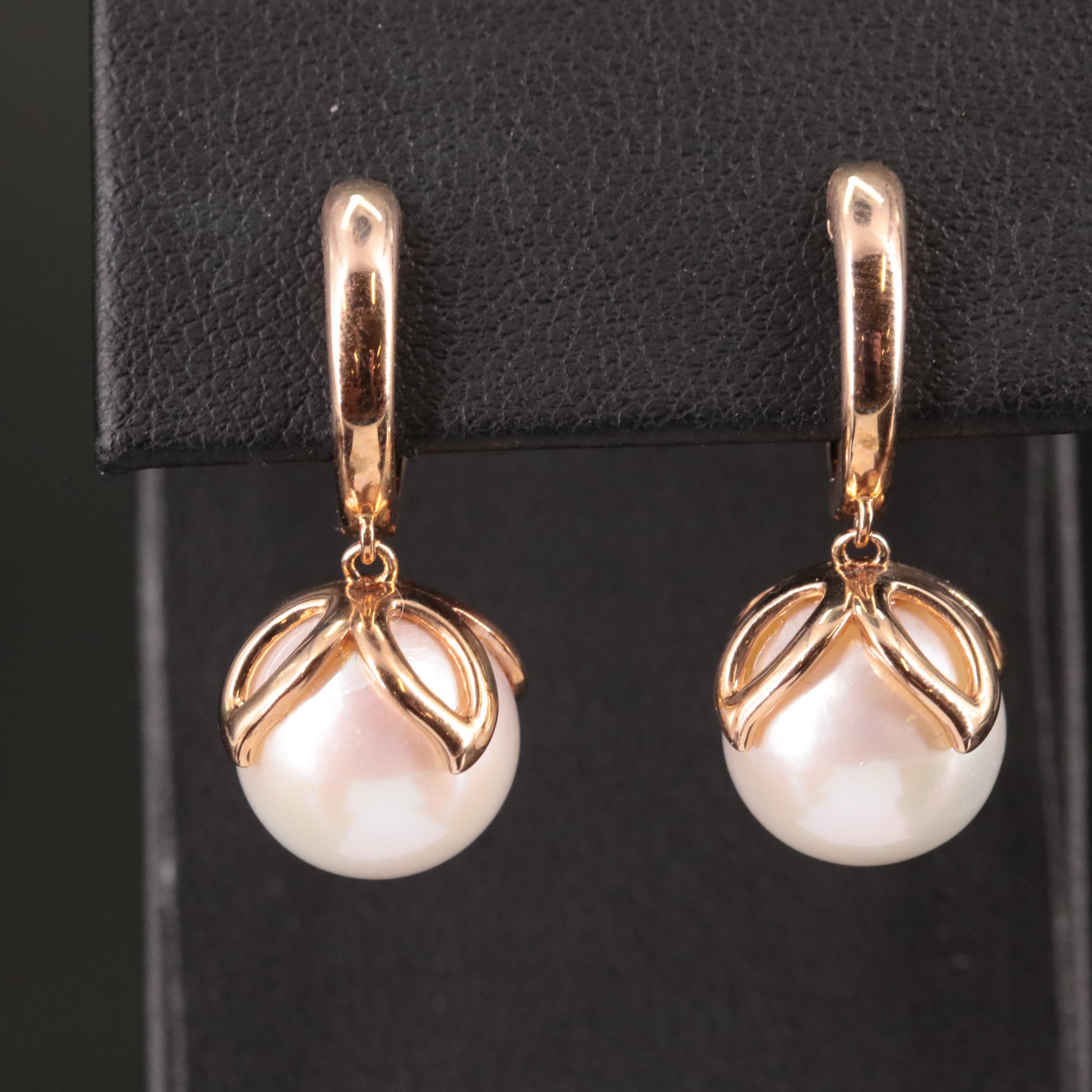 Sterling Cultured Pearl Drop Earrings